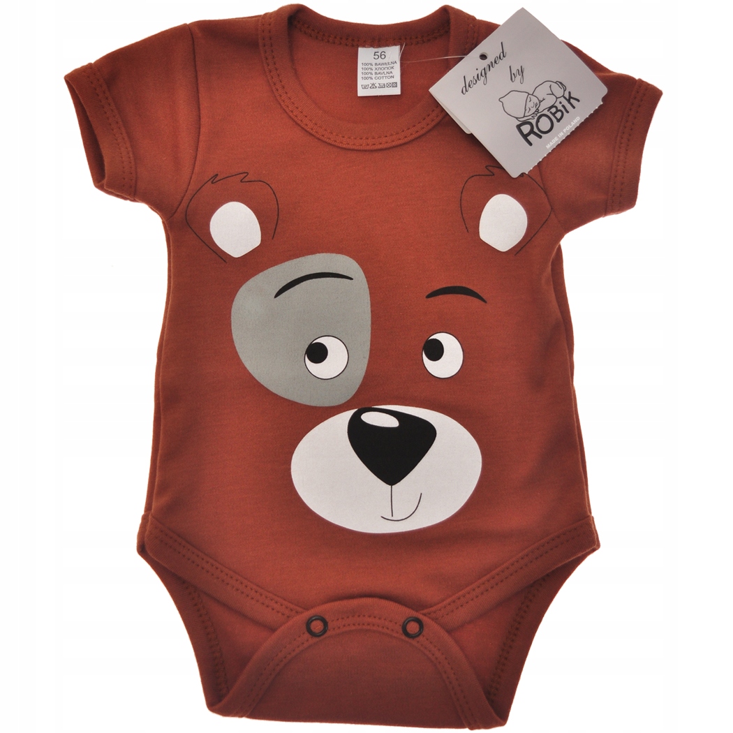 

Brązowe Body Miś krótki rękaw Robik r.74