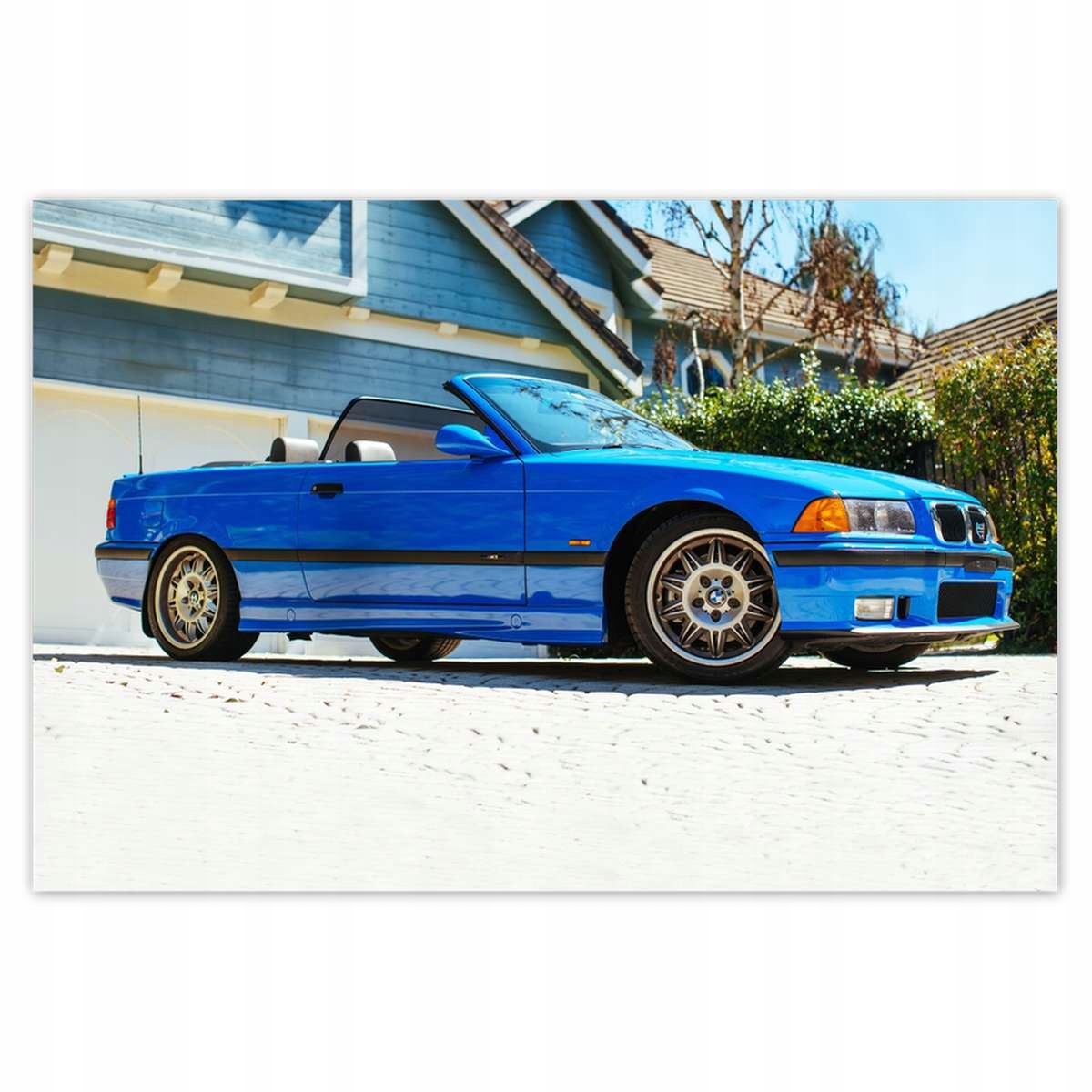 Plakáty 200x135 Modrý kabriolet Bmw 3