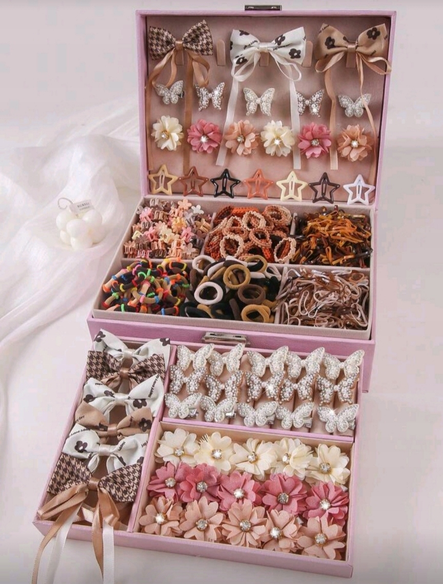 ZESTAW 793 GUMKI SPINKI OZDOBY DO WŁOSÓW KOKARDKI KWIATKI PREZENT