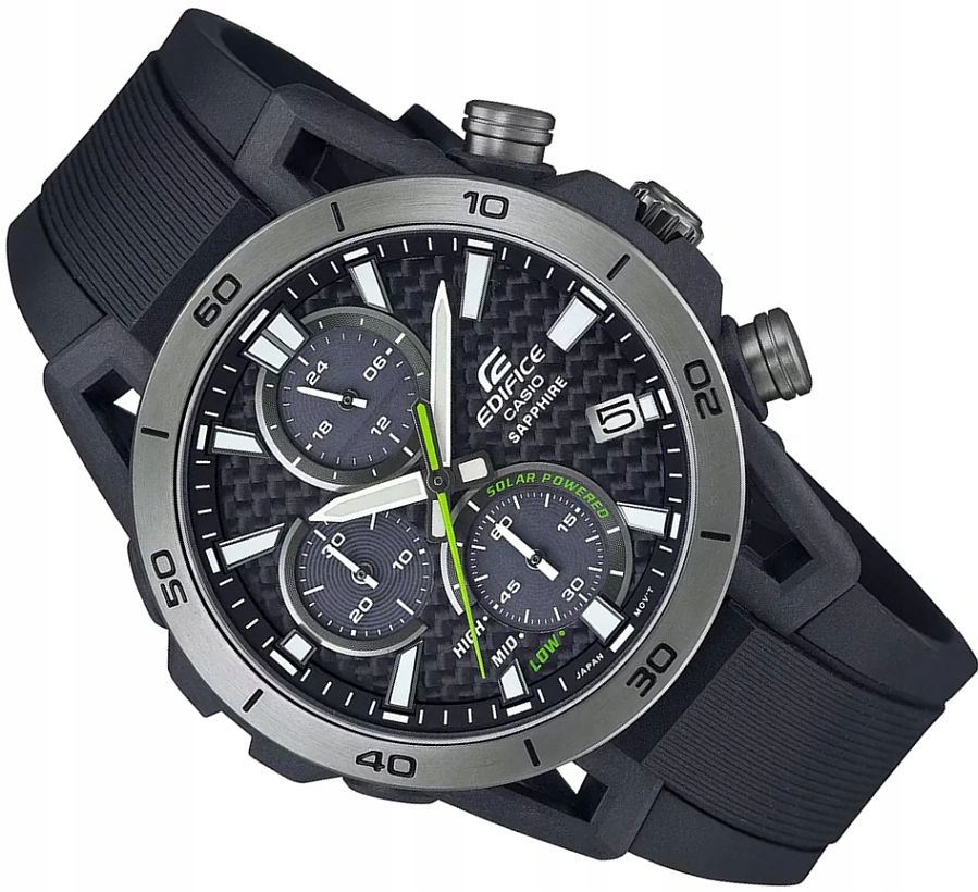 Hodinky Casio Edifice EFS-S640PB-1A Černé Solární Safírové S Uhlíkovými Vlákny