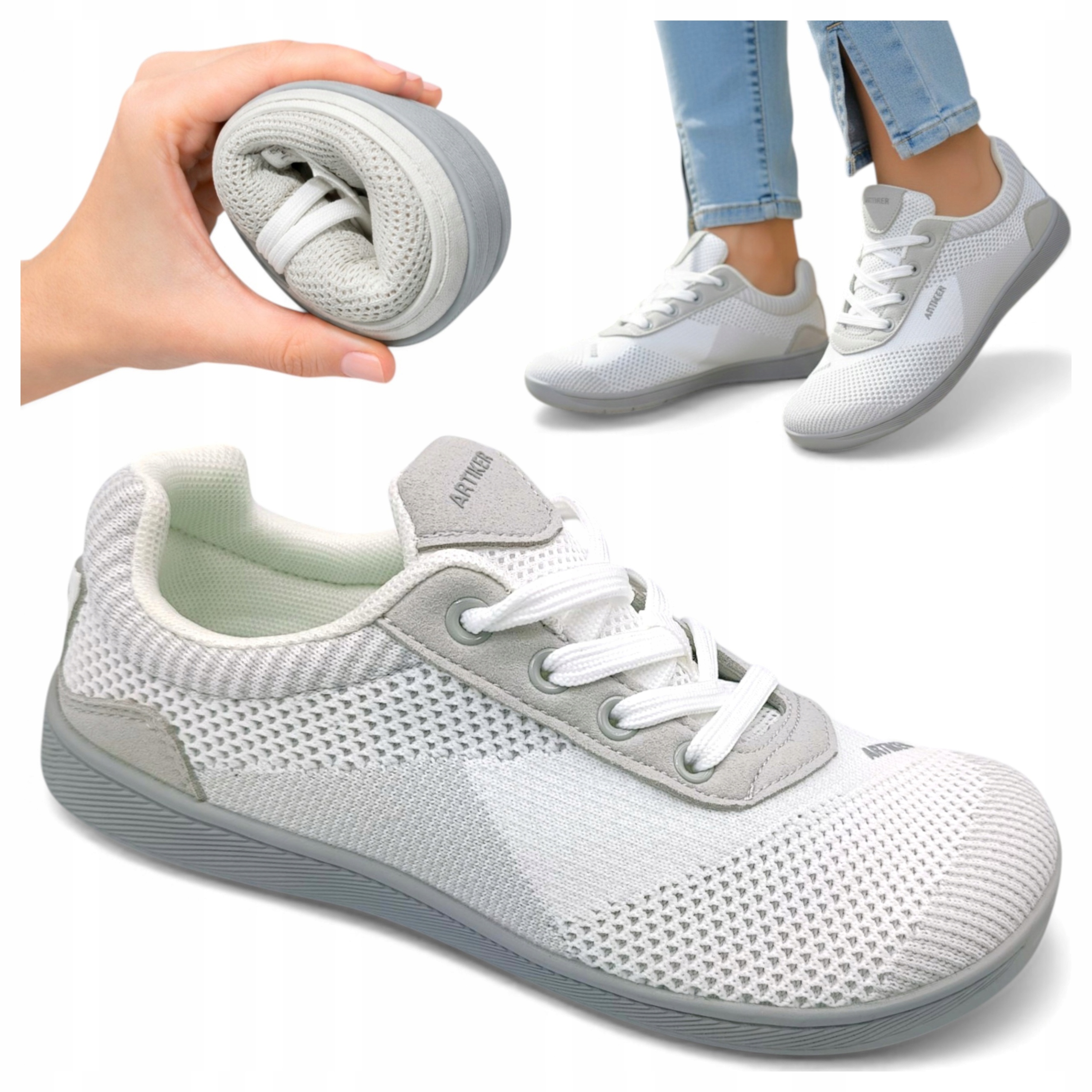 40 Artiker Dámské polobotky Široké prodyšné letní ploché šněrovací