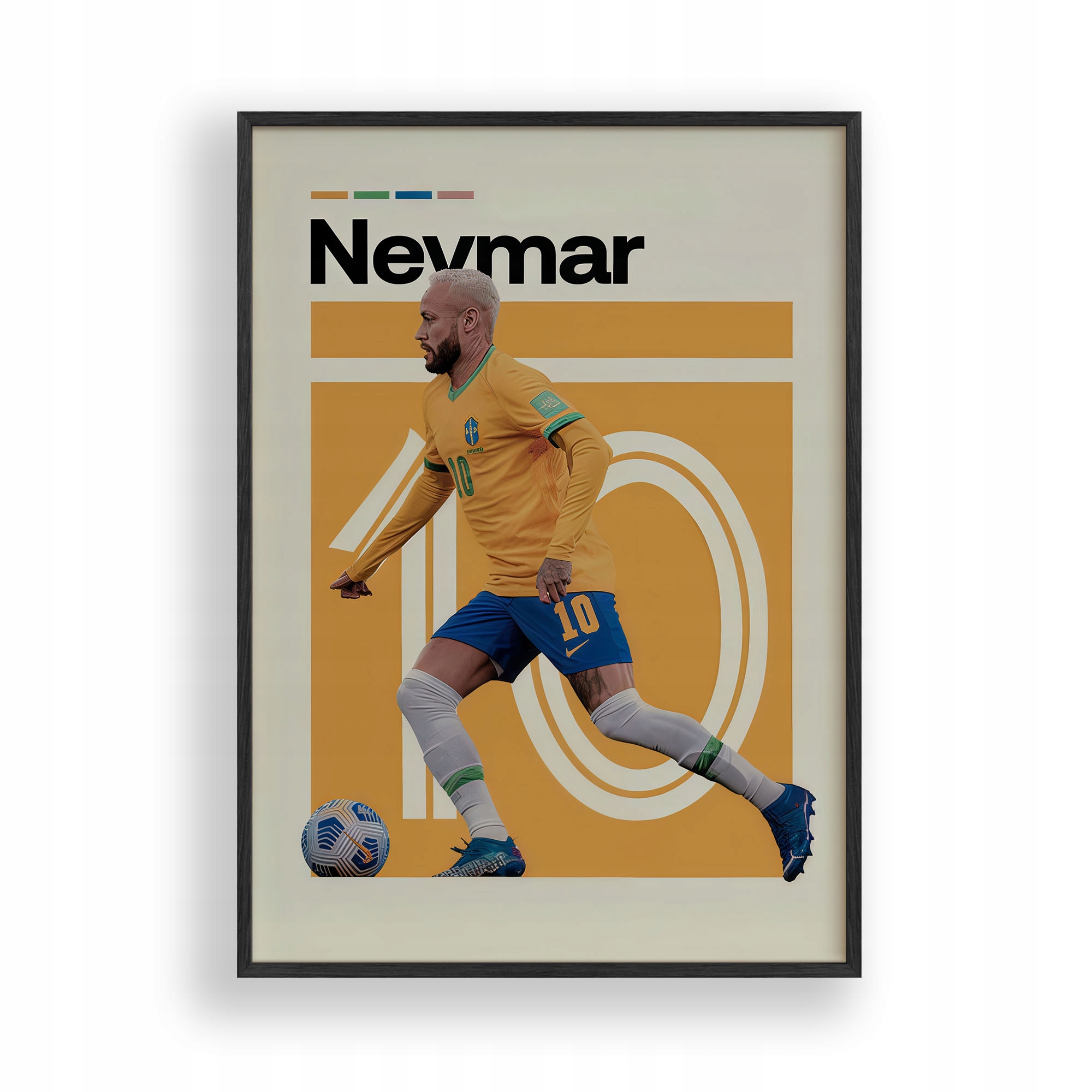 Plakat Neymar Obraz Ramka Drewniana Czarna 30x40 cm