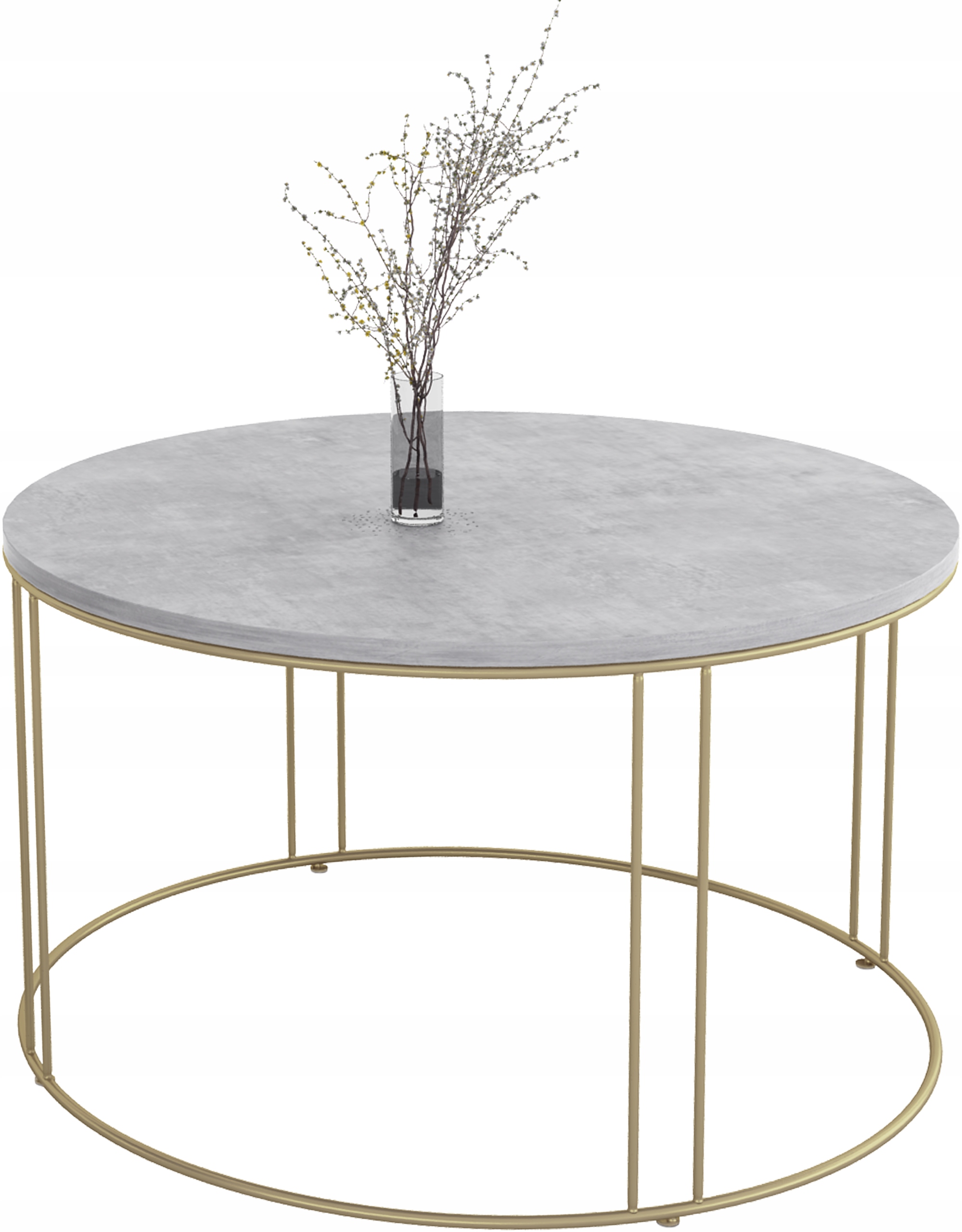 

Okrągły Stolik Kawowy Druciany Loftowy Złoty Bj