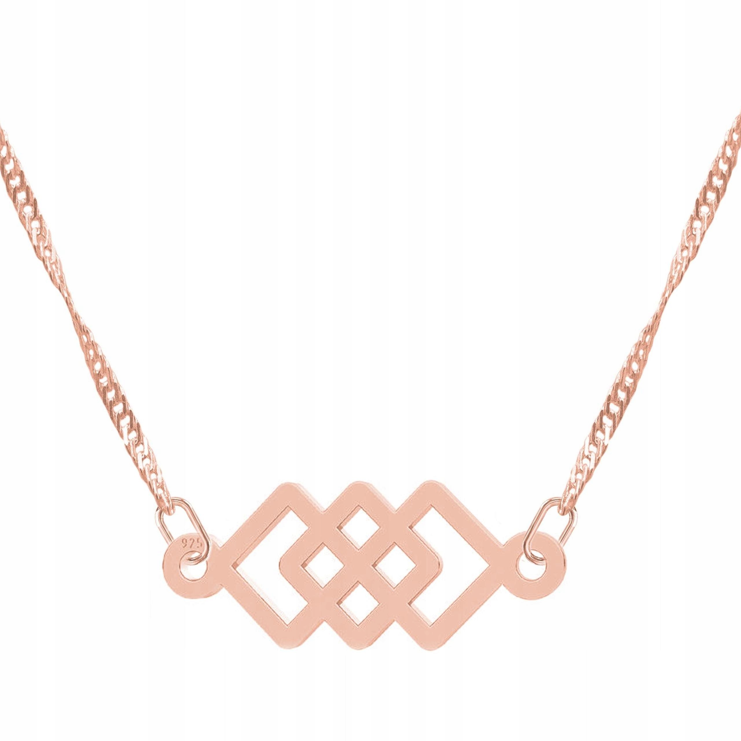 Pozlacený náhrdelník se třemi čtverci Tři čtverce Stříbro 925