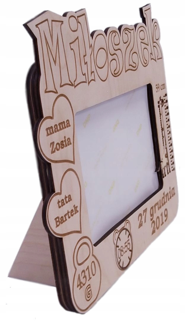 METRYCZKA Ramka na zdjęcie Prezent na Chrzest Roczek Dziadków Grawer Marka inna