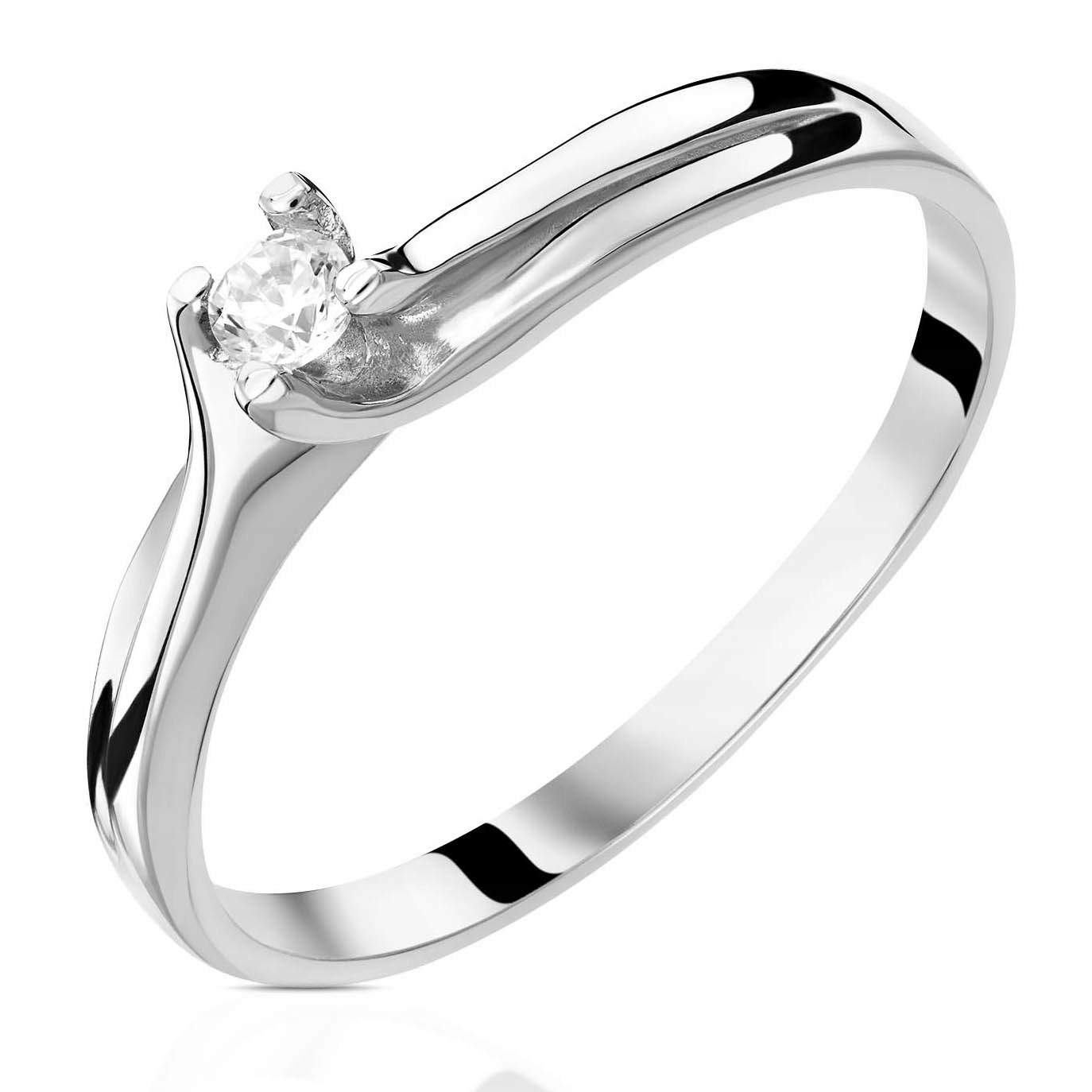 ZŁOTY PIERŚCIONEK 585 BRYLANT DIAMENT 0,06ct 24h
