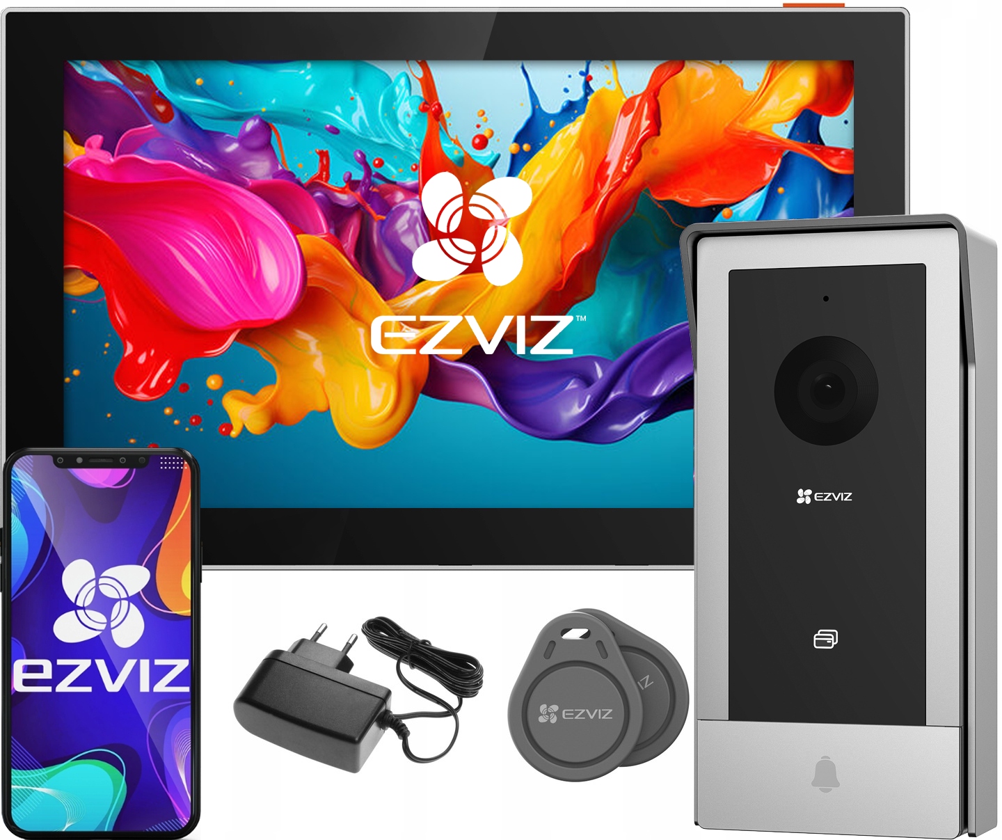 WIDEODOMOFON DOMFON WIFI EZVIZ CP5 2-ŻYŁOWY FULL HD FURTKA BRAMA CZYTNIK