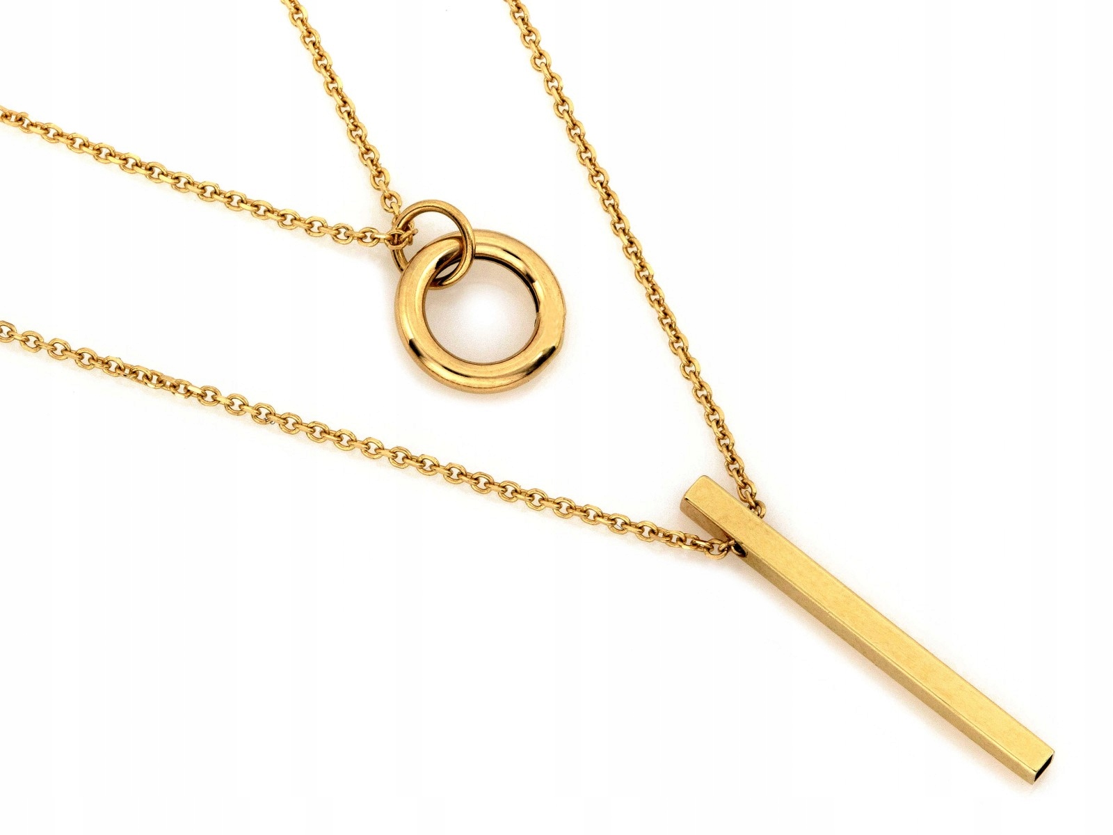 Zlatý náhrdelník 585 dvojitý s ozdobami efektní 45 cm dárek 2.87 g