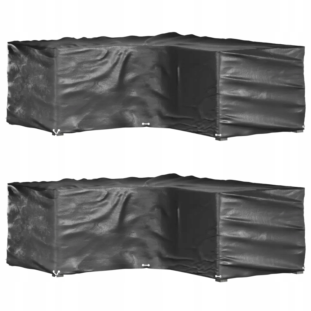 Černý obal na zahradní nábytek Pe 185 x 185 x 70 cm, 2 ks