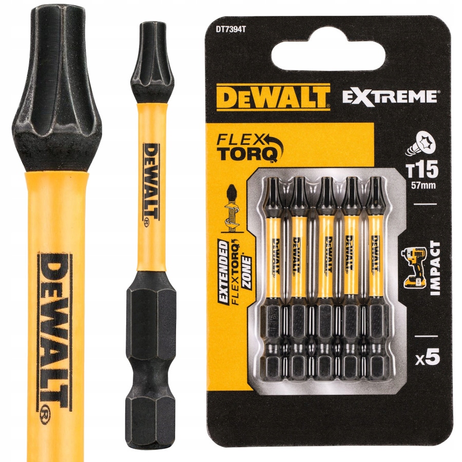 

Zestaw bitów udarowych Torx 57mm Dewalt DT7394T