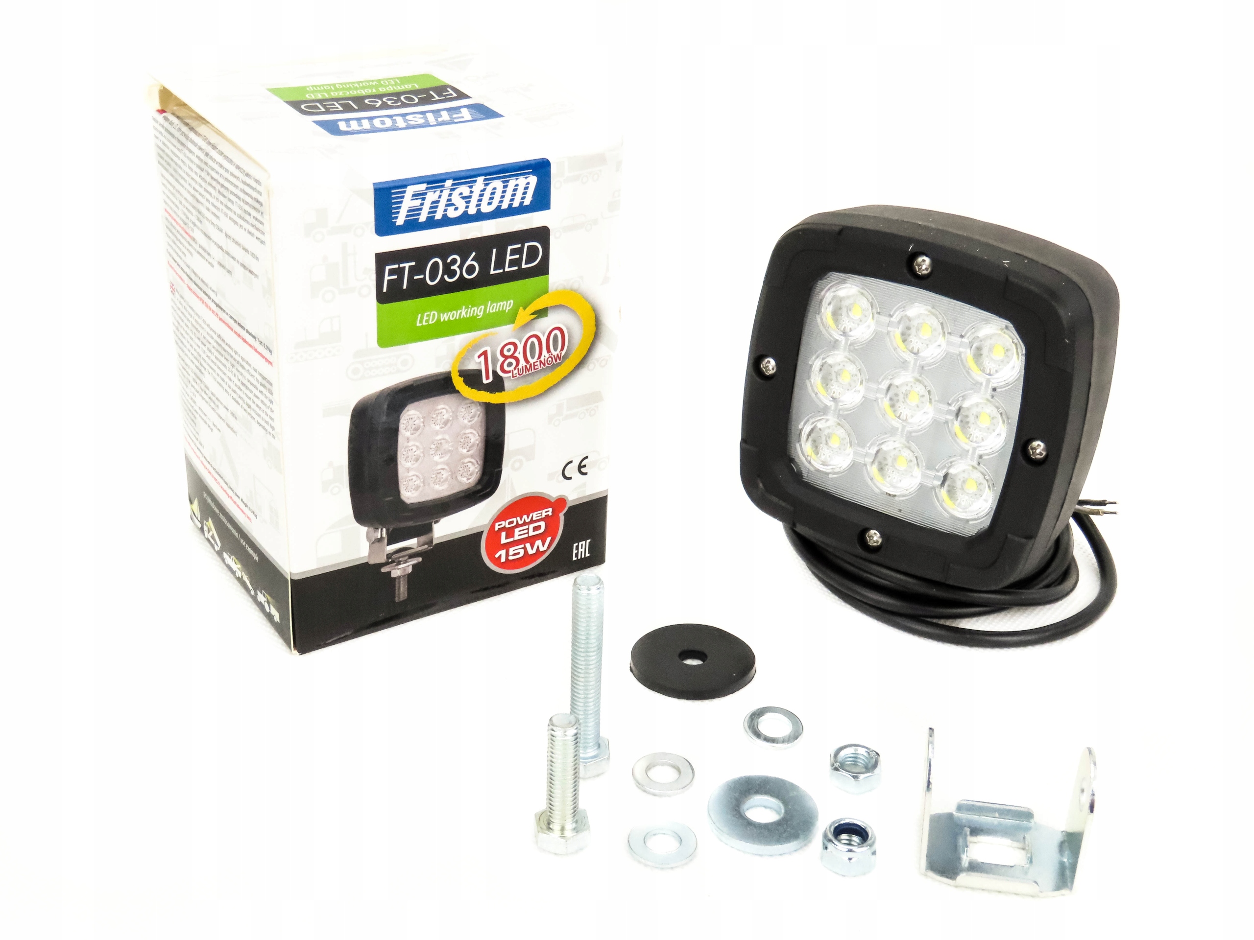 СВЕТОДИОДНАЯ ГАЛОГЕННАЯ РАБОЧАЯ ЛАМПА FT-036 1800LM 13,5 ВТ IP68