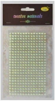 Półperełki samoprzylepne 3mm 527 szt, kolor jasnoz