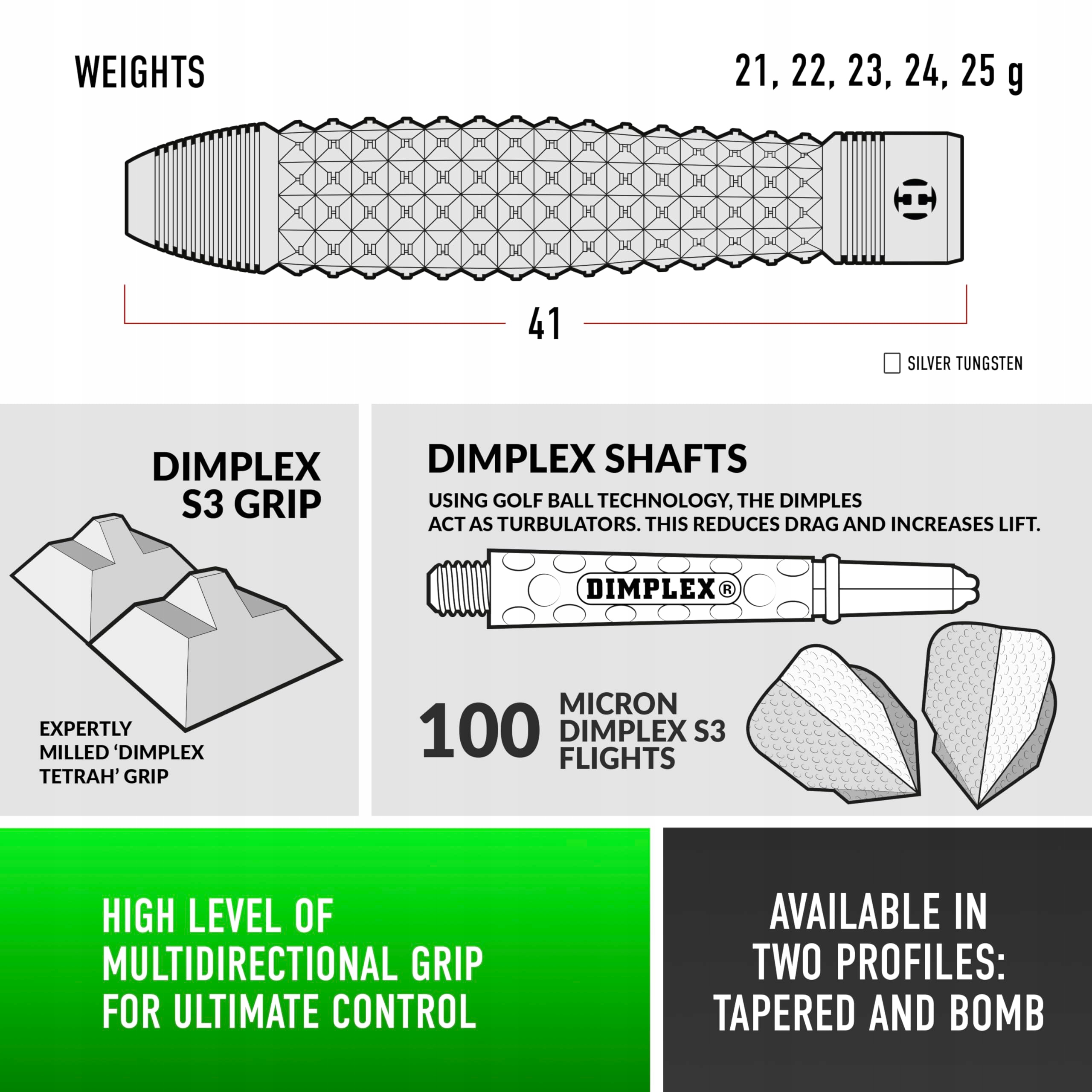 HARROWS Dimplex Bomb Profesjonalne Rzutki 90% Wolfram 24g Zestaw — miniatura 4