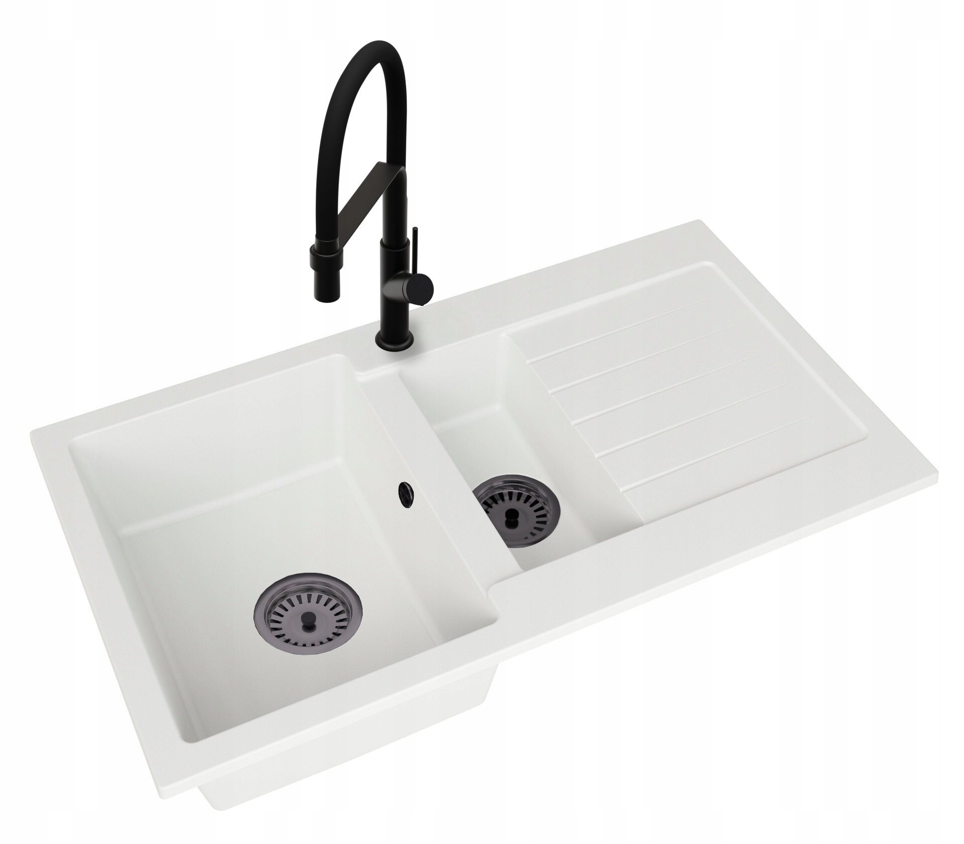 Kuchyňský Granitový Dřez 1,5 Komorový S Odkapávačem, Velká Baterie