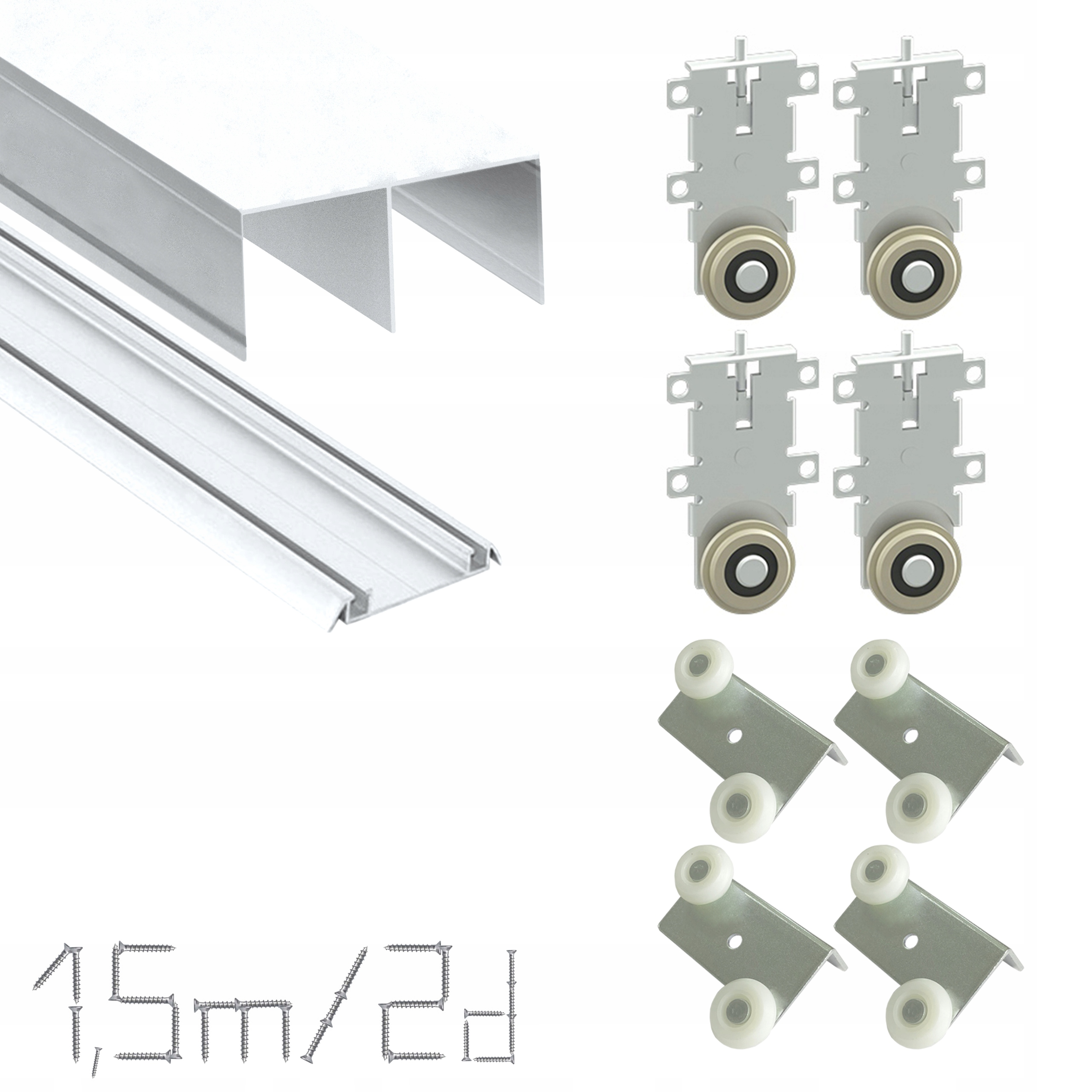 Posuvný systém skříň 1,5 m 2 dveře Bílé