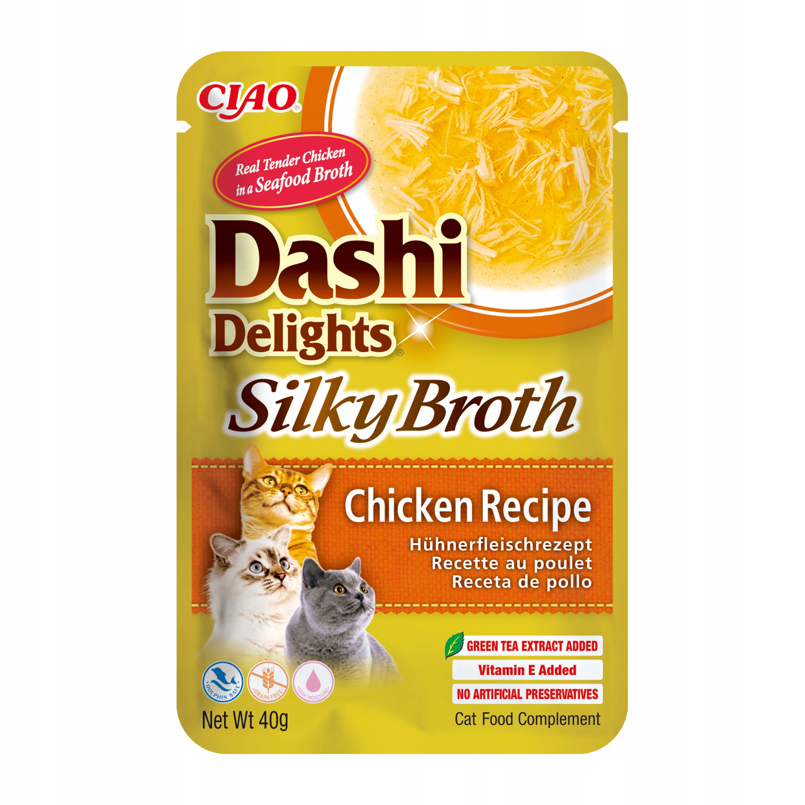 Levně Inaba Cat Dashi Delights hedvábné kuře 12x40g