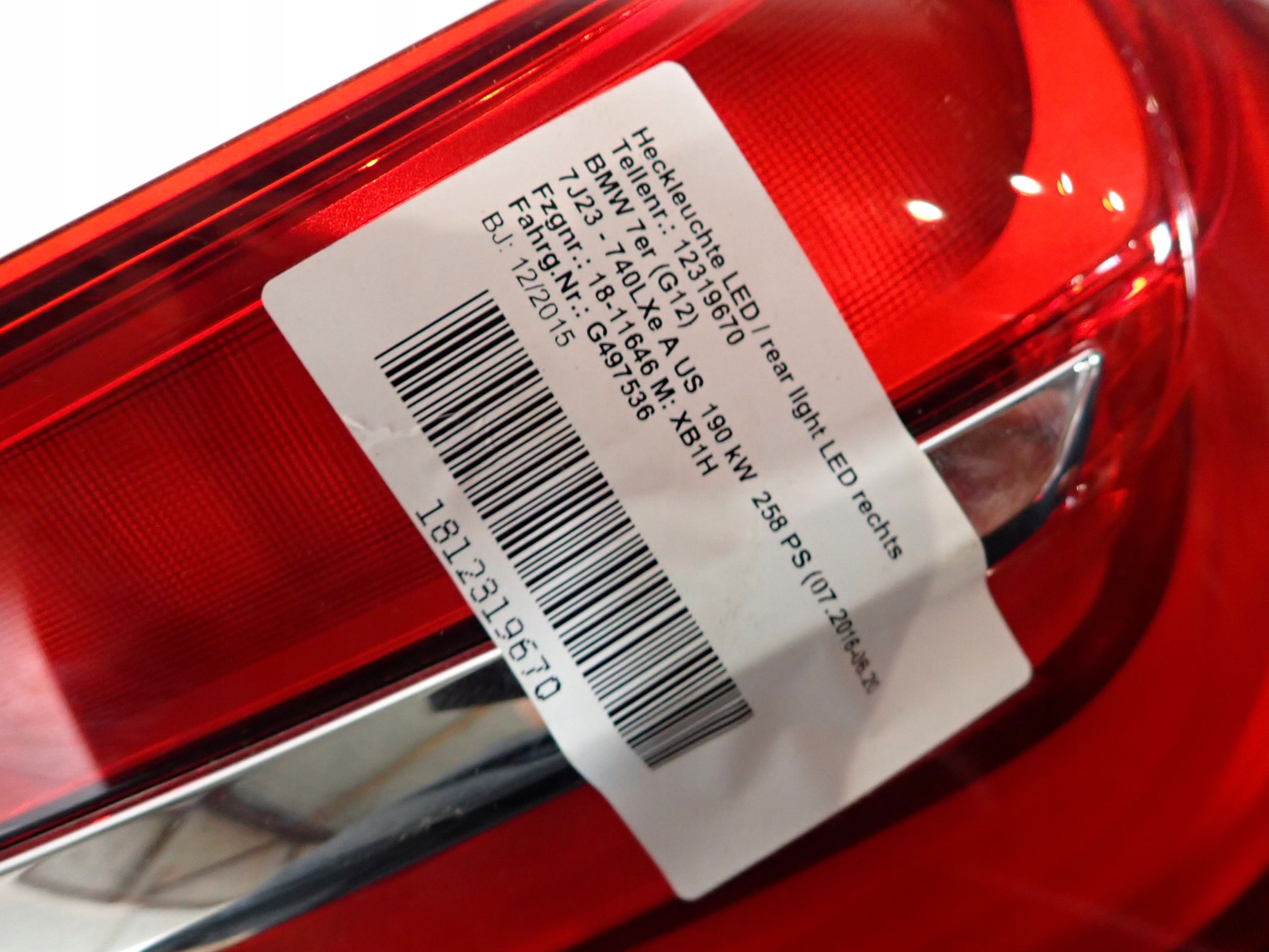 BMW 7 G11 G12 15- light right rear part rear USA