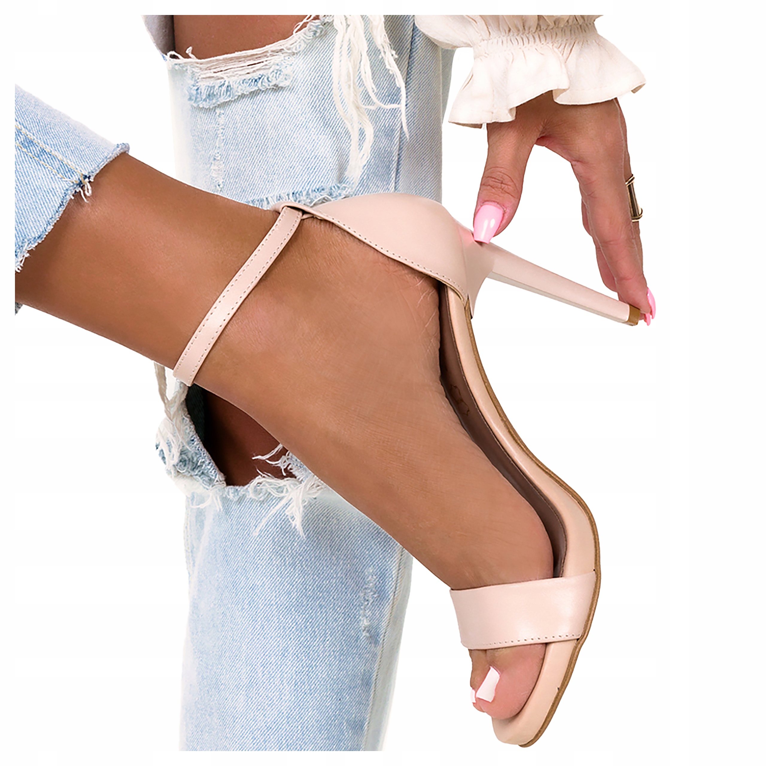 Sandály Boty Lodičky Polské Kožené Stabilní 41