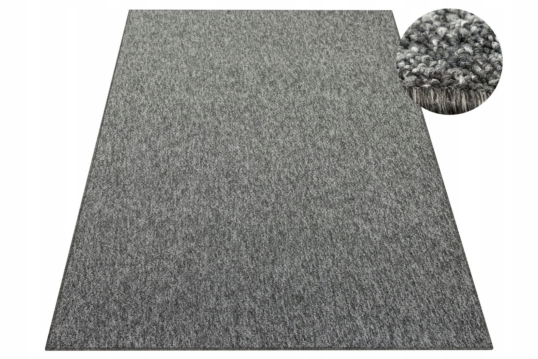 Dywan Do Salonu Pokoju Pętelkowy Szary Grafitowy Na Filcu Monet 150x200 cm