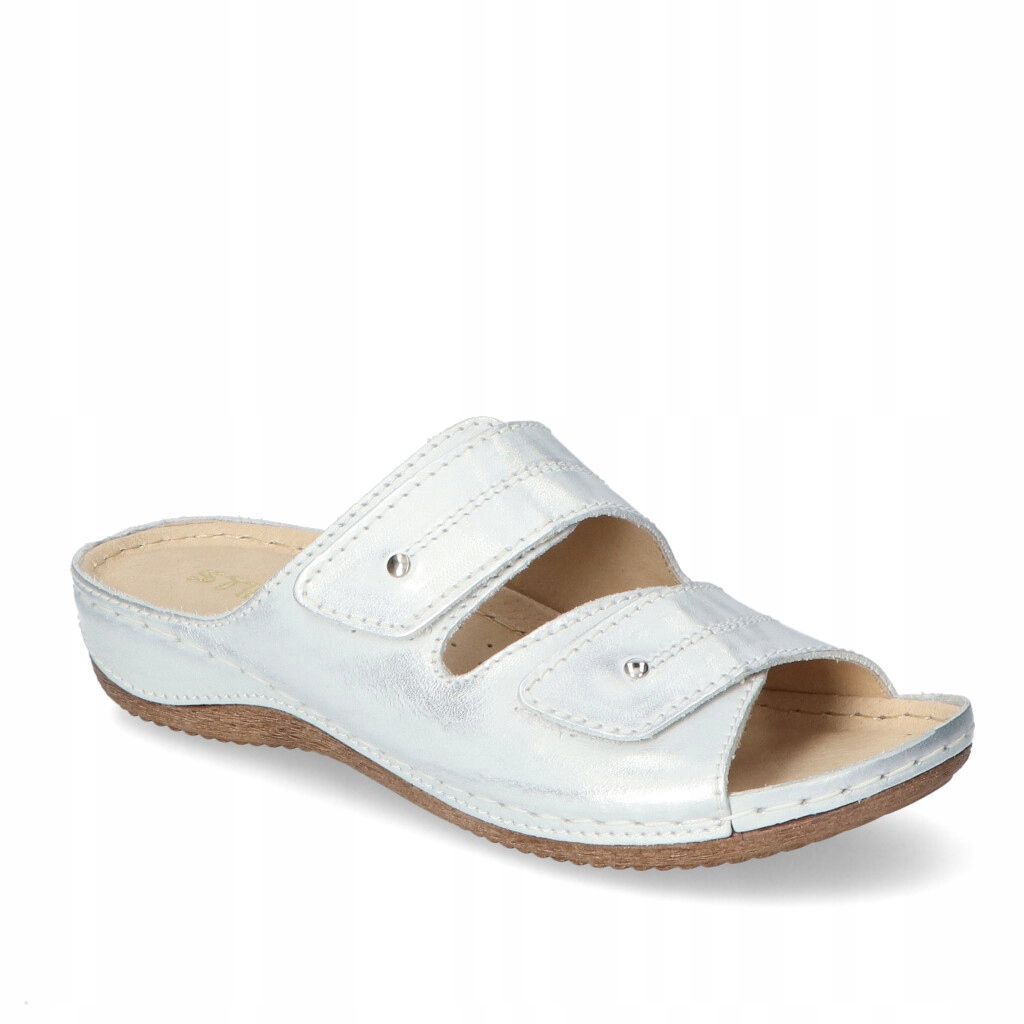 Nazouváky Stella 828 Bílá 6/Stříbrná lico 37