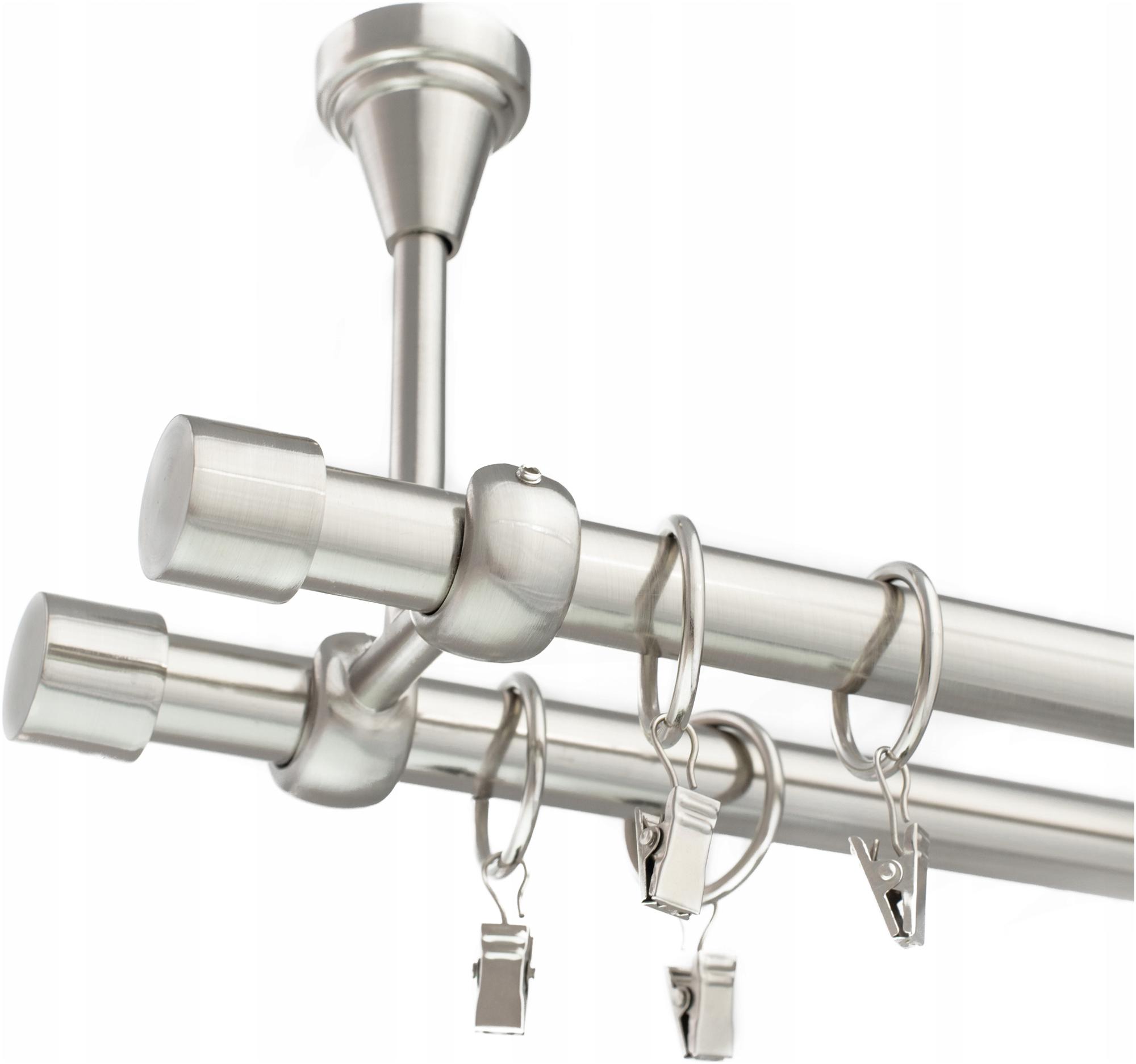 

Karnisz Sufitowy Stal Srebrny 19mm 160cm Podwójny