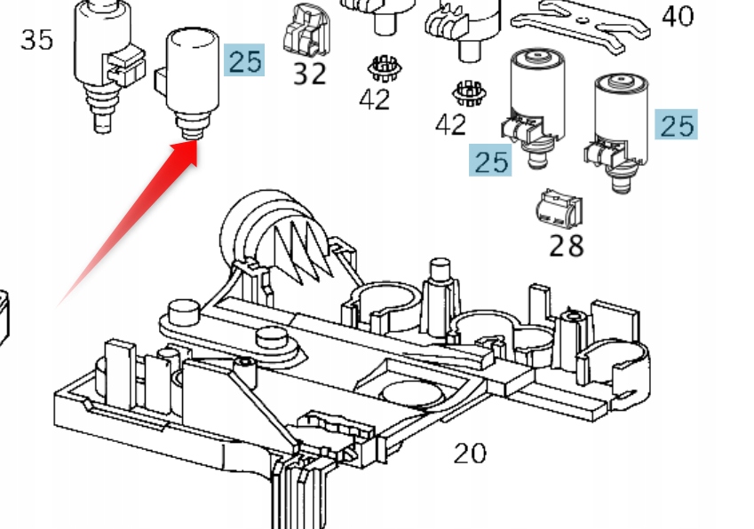 ZAWOR ZMIANY BIEGOW 2 3 Y3 6Y5 MERCEDES 722 6
