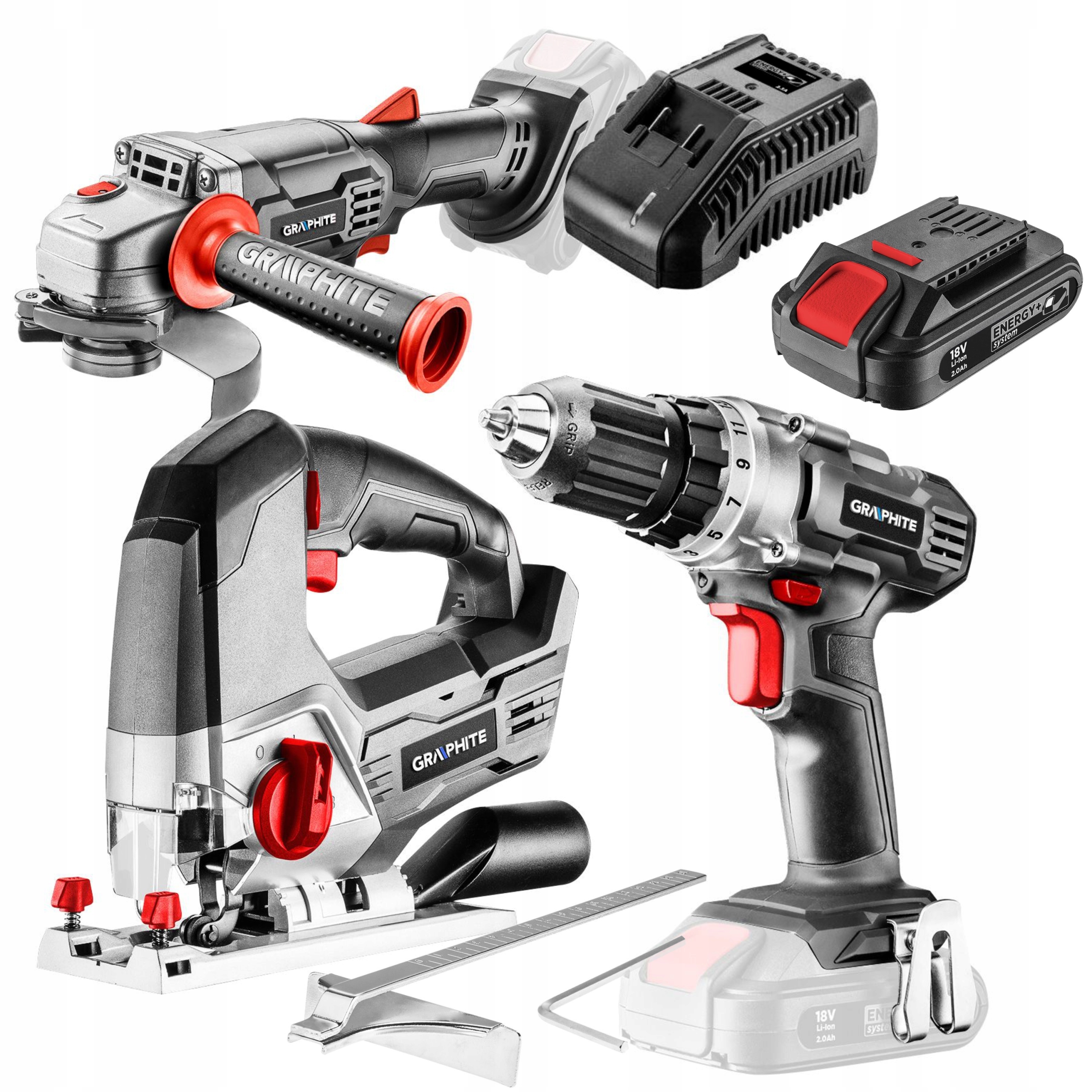 GRAPHITE шуруповерт шліфувальний верстат лобзик 18V + 2AH