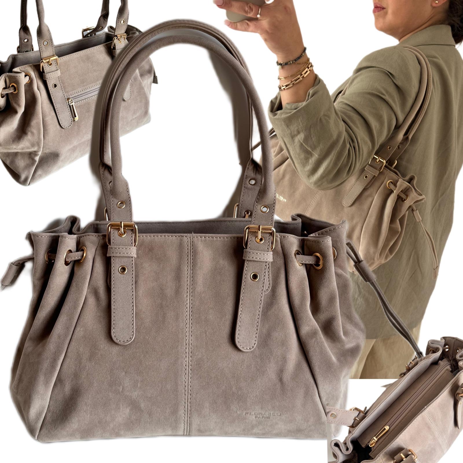 Dámská Kabelka Flora&co Semišová Kůže Eko Semišová Taška Béžová Shopper Viral