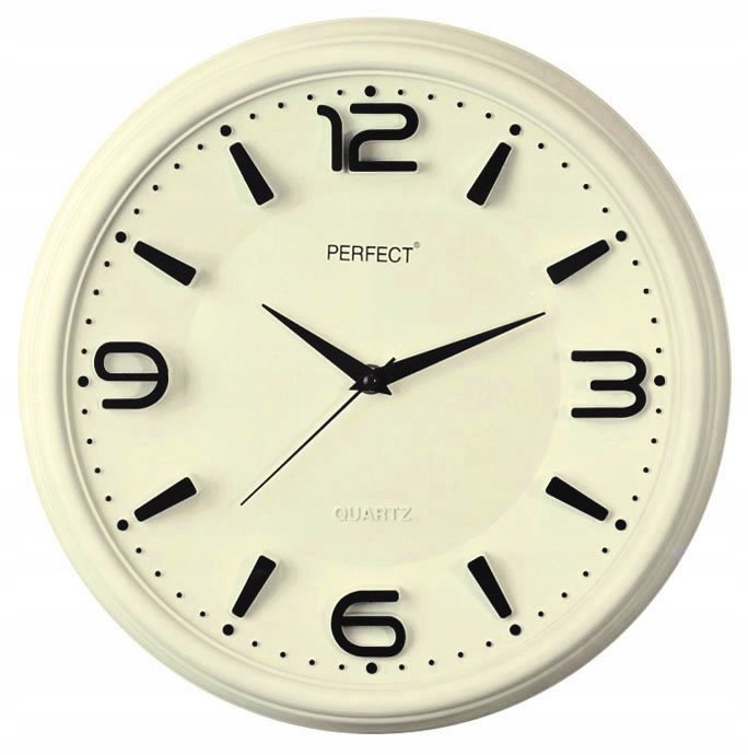 Zegar Ścienny PERFECT Obudowa Kremowa Mat 32x32cm