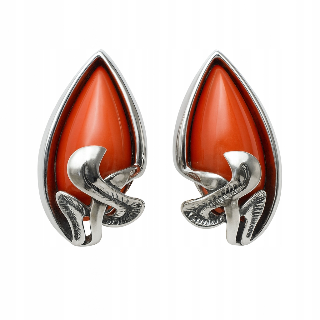 Stříbrné Klipy Kočičí oko oranžové Stříbro 925 K448