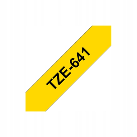 Brother 641 Laminovaná páska Tepelná Černá na žluté Rolka (1,