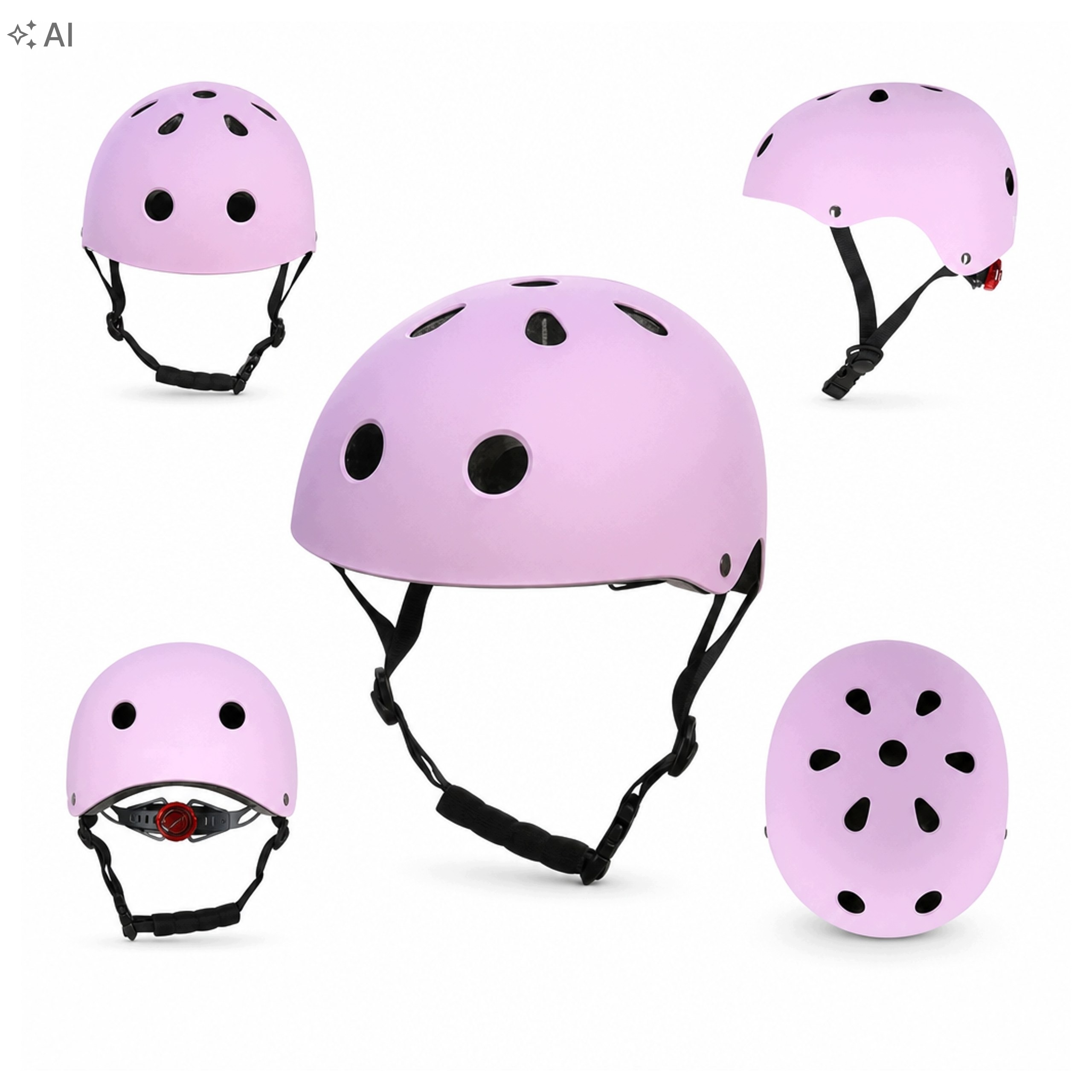 Kask Rowerowy Dziecięcy M 55-58cm Fioletowy Z Diodą Led Regulowany