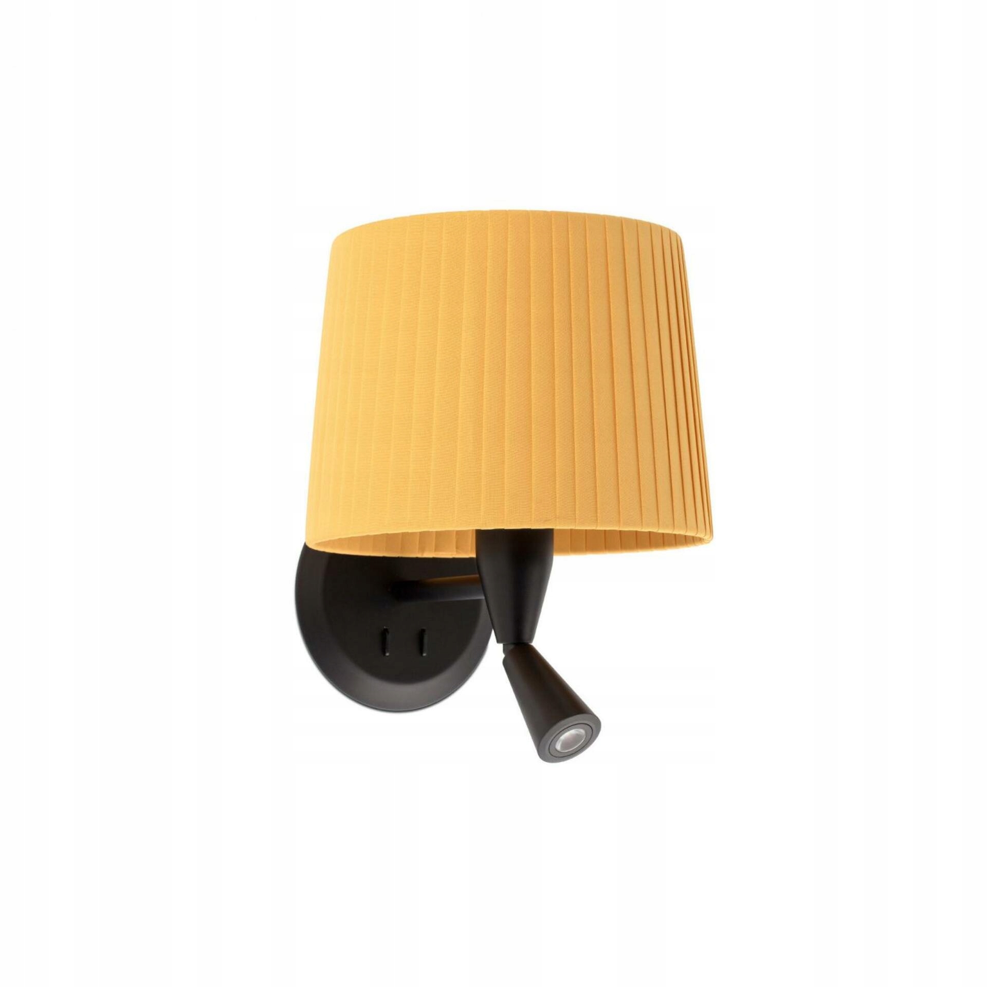 Nástenná lampa Faro Samba čierna/žltá s čítacou lampičkou, E27, IP20