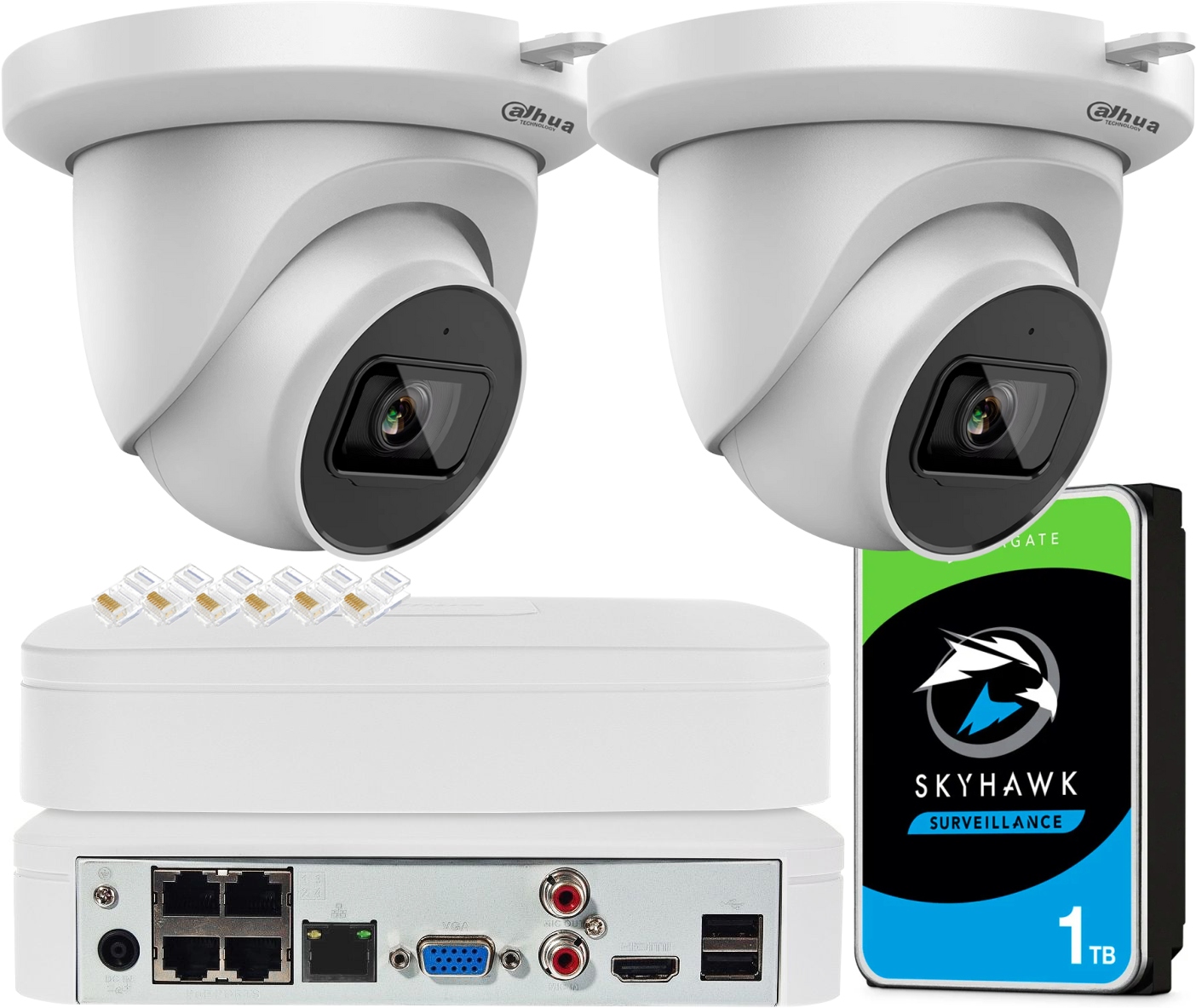 Sada na monitorovanie Dahua 2X IPC-HDW2441TM-S-0280B 4MPx Starlight, WizSense