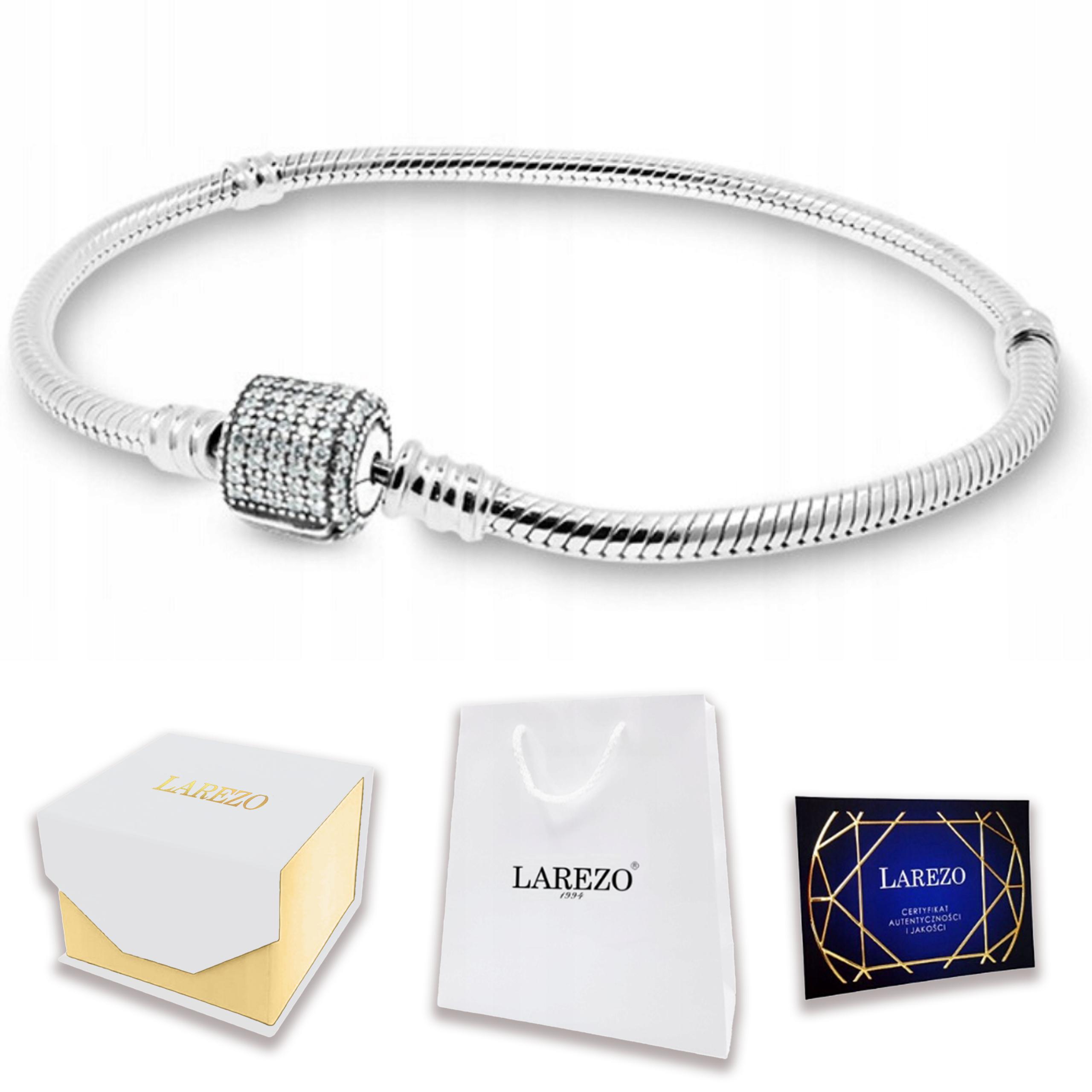 Stříbrný náramek 19 Cm Modulární zapínání Klips se zirkony Stříbro 925