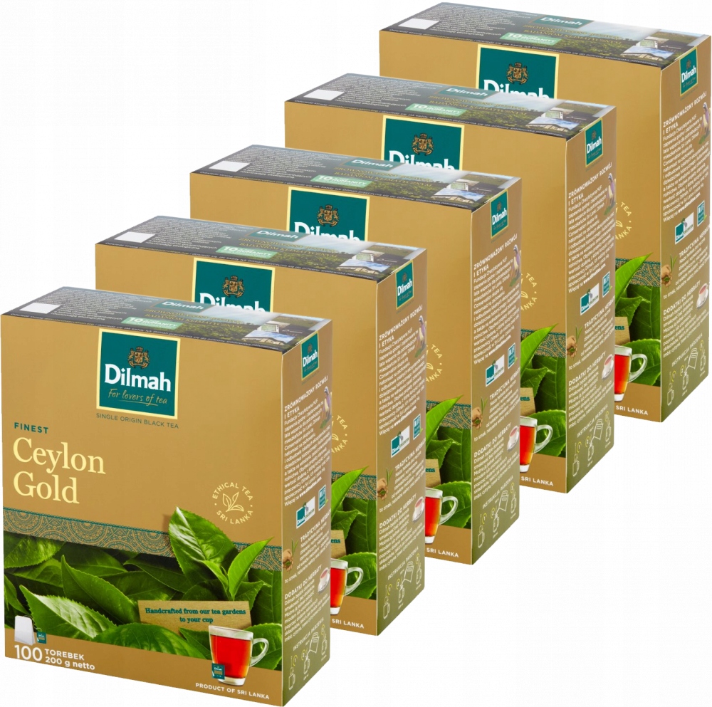 Herbata czarna Dilmah Ceylon Gold 100tb x5