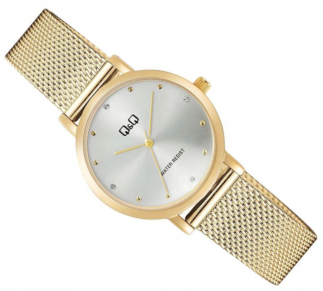 Dámské Klasické Čitelné Zlaté Hodinky Qq C35A-006P S Zirkony