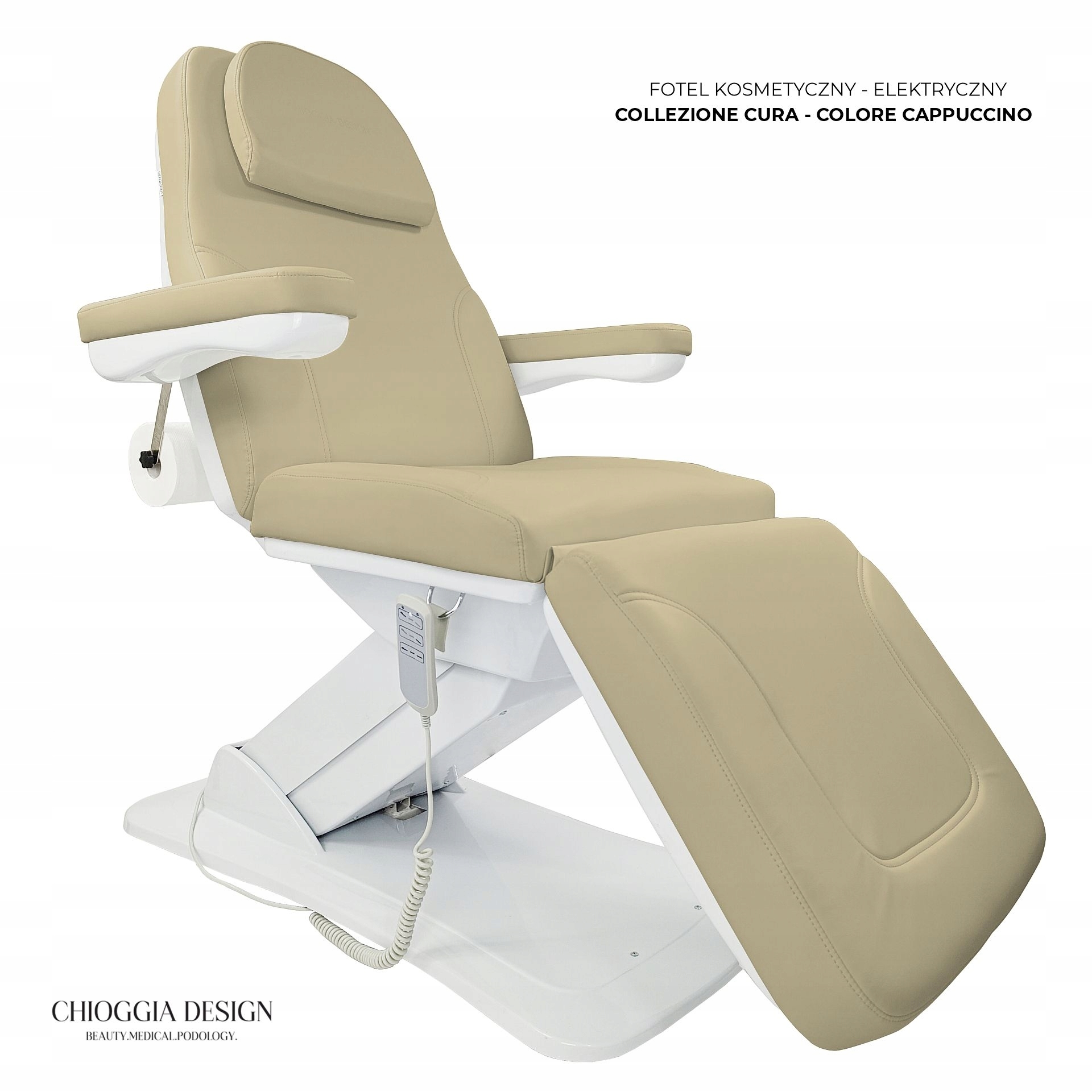 Chioggia Design Elektrické kosmetické křeslo Collezione Cura Cappuccino 3s