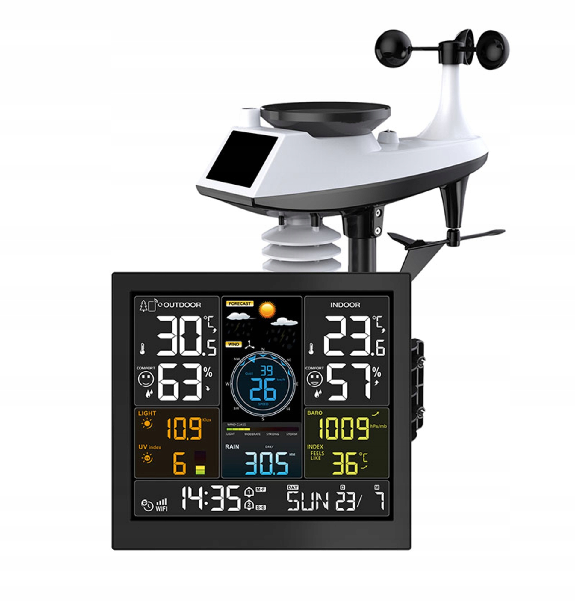 WiFi meteostanica Solight TE93WiFi 24,4 cm Tuya Smart Life