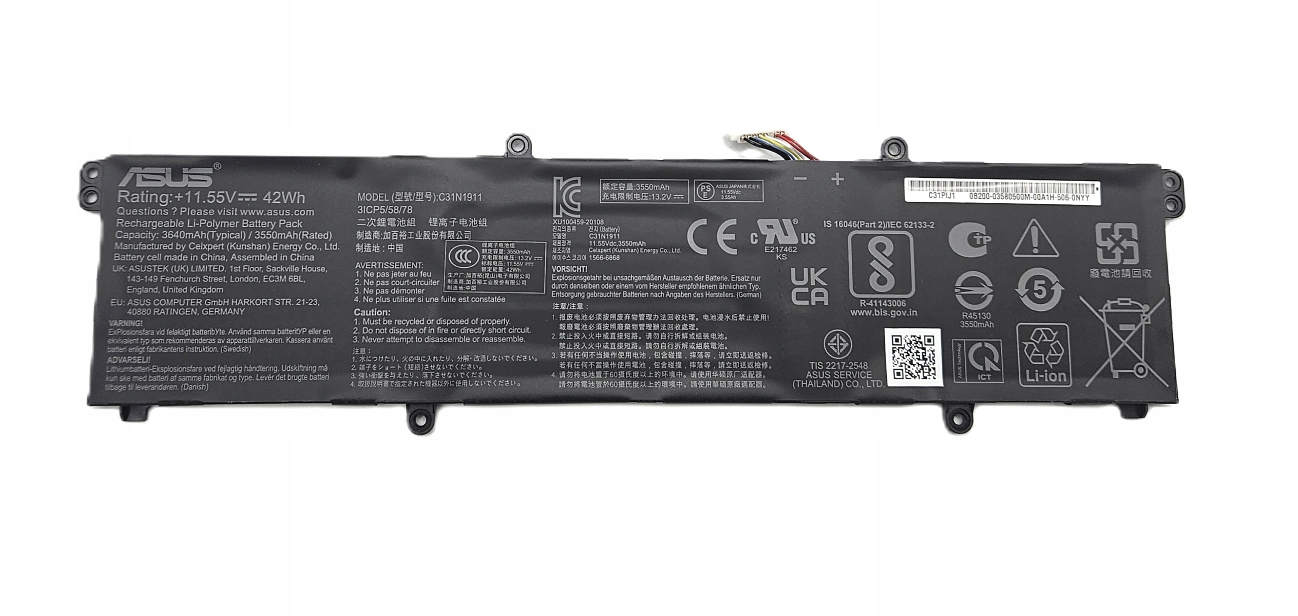 Nowa Oryginalna Bateria Asus VivoBook 14 15 17 C31N1911 B31N1911 42WH