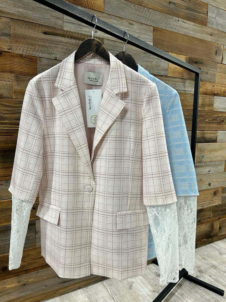 By O La La...! Sako S Krajkou Na Rukávech Růžové S 36