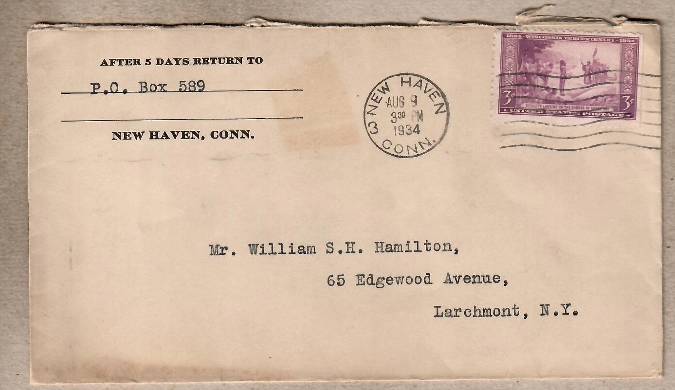 USA, 1934 r. koperta