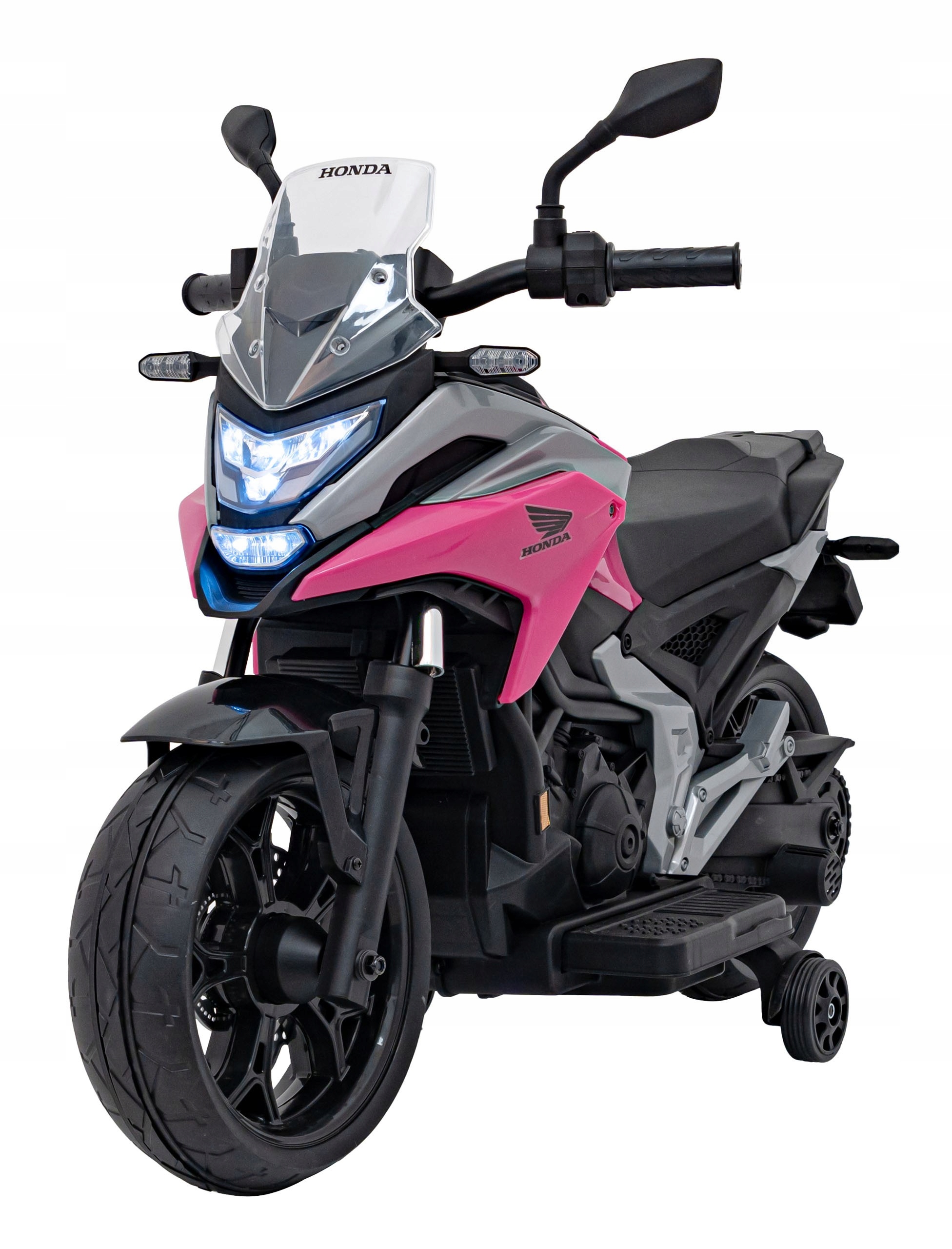 Pojazd Motor Dla Dzieci Honda NC750X 2 Silniki Kółka boczne Dźwięki Róż