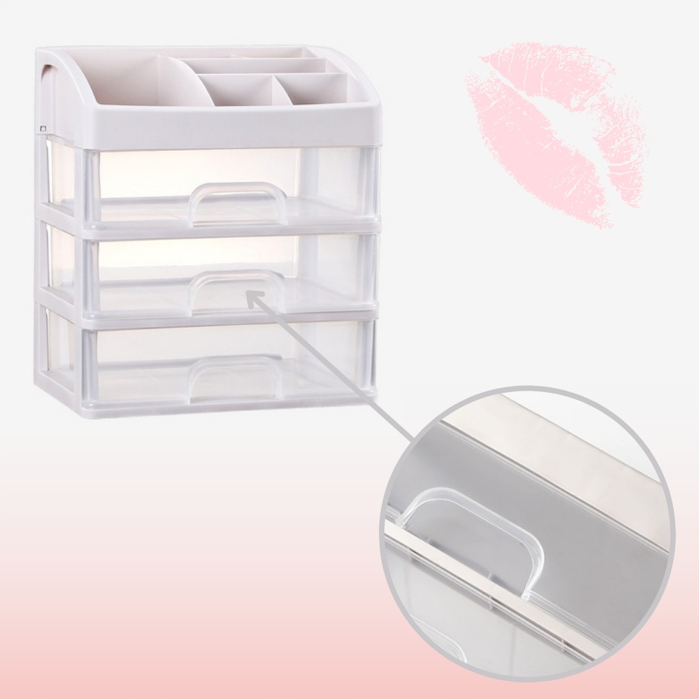 SZKATUŁKA ORGANIZER NA KOSMETYKI BIŻUTERIĘ PUDEŁKO DUŻY SZUFLADY POJEMNIK Cechy miejsce na kolczyki miejsce na pierścionki szuflady wielopoziomowa
