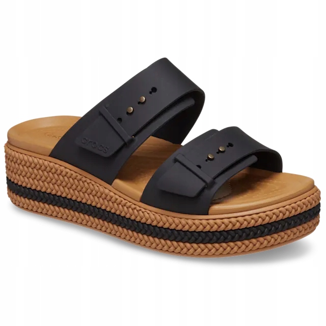 Crocs Lehké dámské sandály na klínku Brooklyn Woven Buckle 37-38