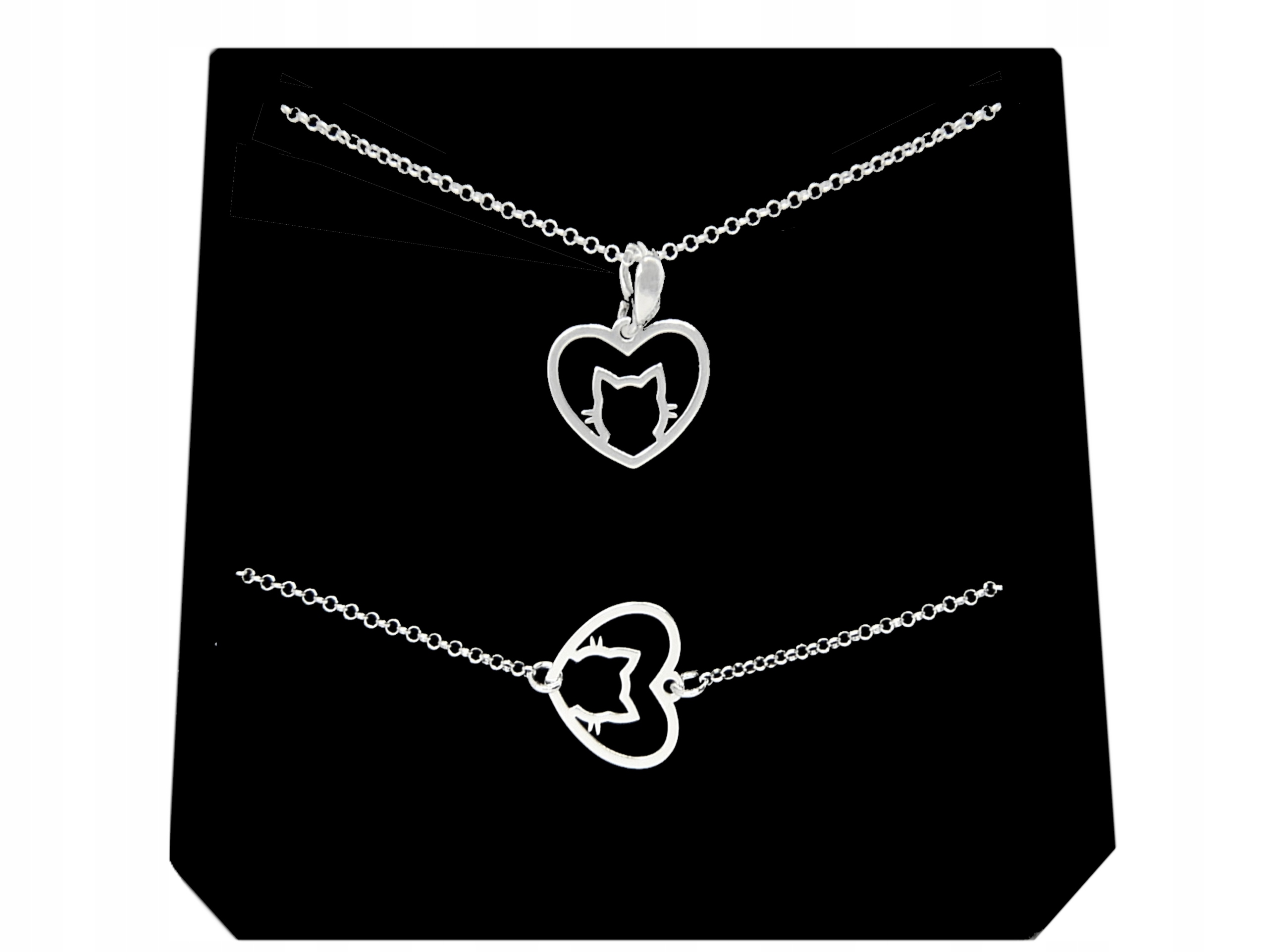 

Srebrny Komplet Biżuterii Kot Kotek srebro 925