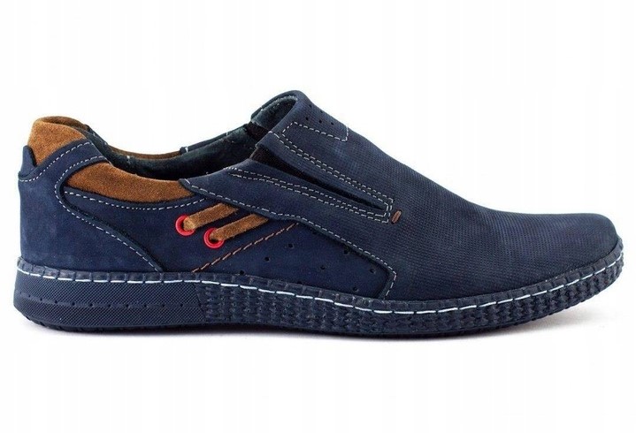 Komodo Buty Skórzane Letnie 862L Granat 44