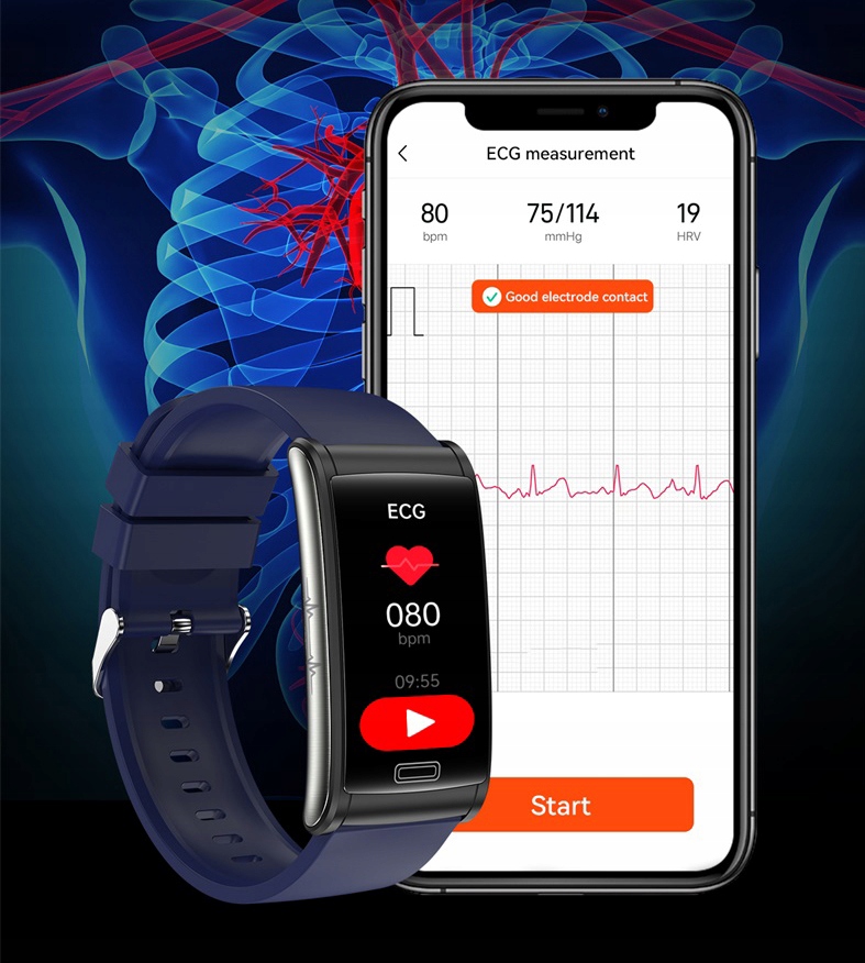 ZEGAREK OPASKA KARDIOWATCH Z ANALIZĄ POMIAREM CUKRU CIŚNIENIE PULS PAS EKG Marka inna