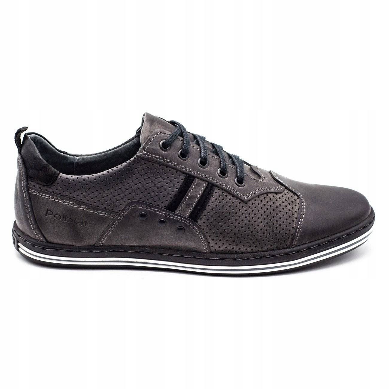 

Buty Męskie Skóra Casual Polskie 1801P Szary 45