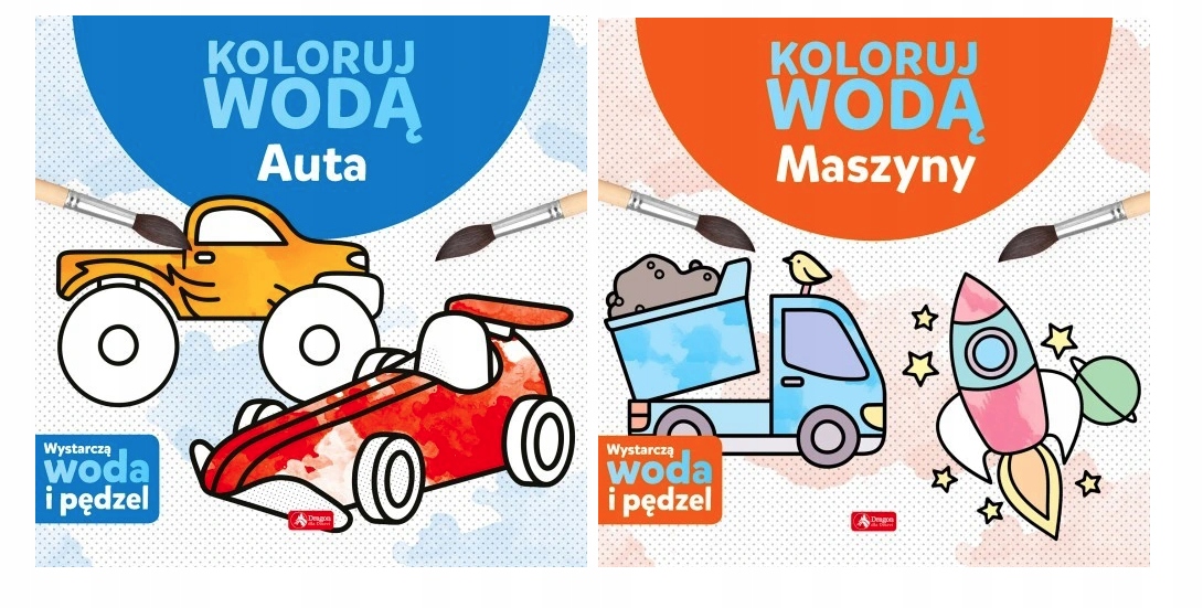 

Koloruj wodą Auta i Maszyny wodne malowanki